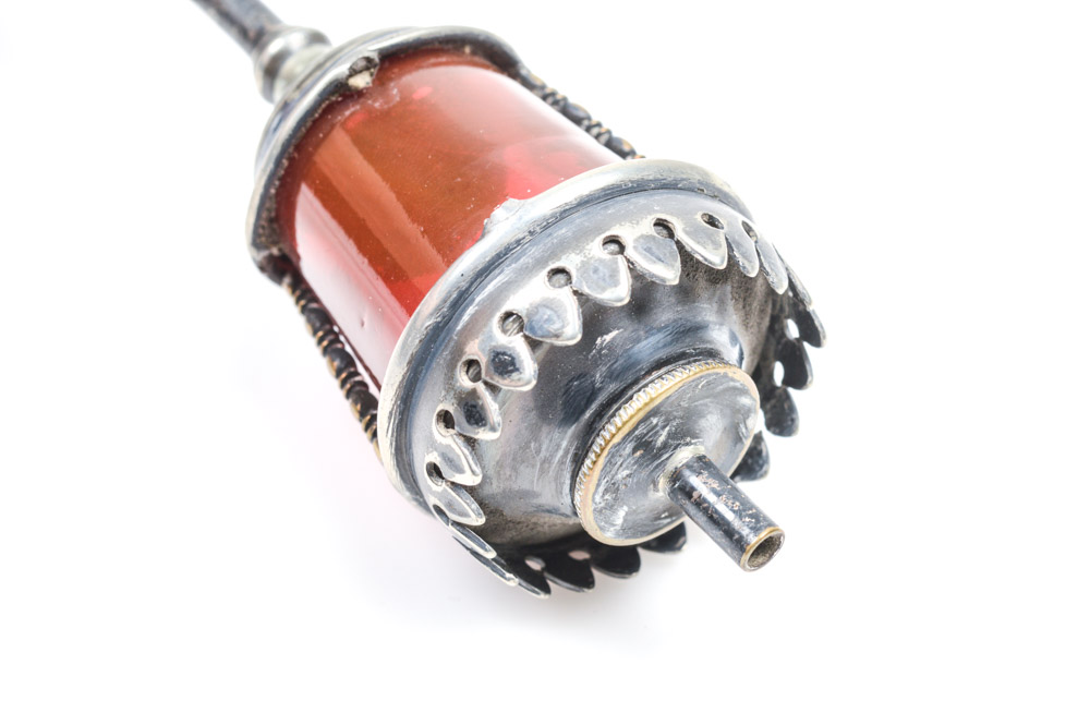 Antique Weighted Silver Plate Oil Lamp