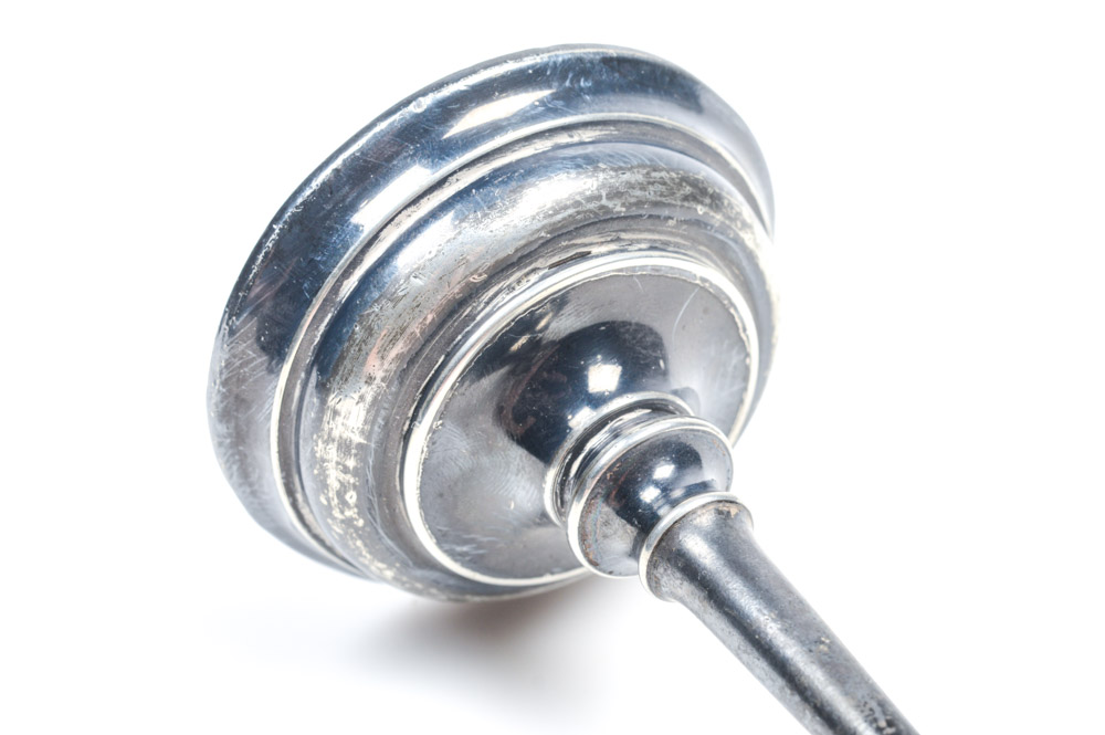 Antique Weighted Silver Plate Oil Lamp