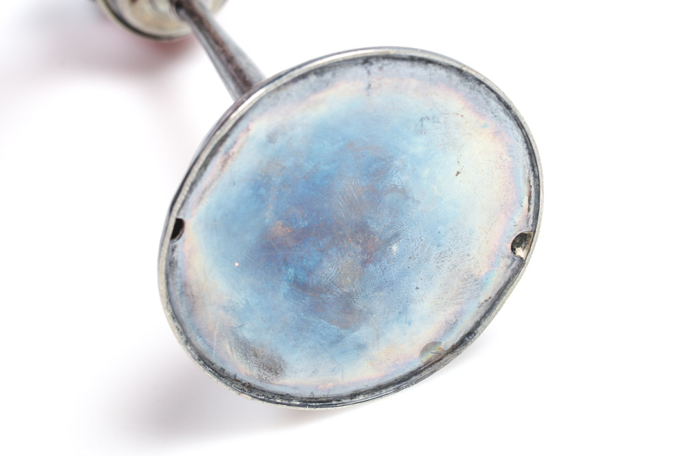 Antique Weighted Silver Plate Oil Lamp