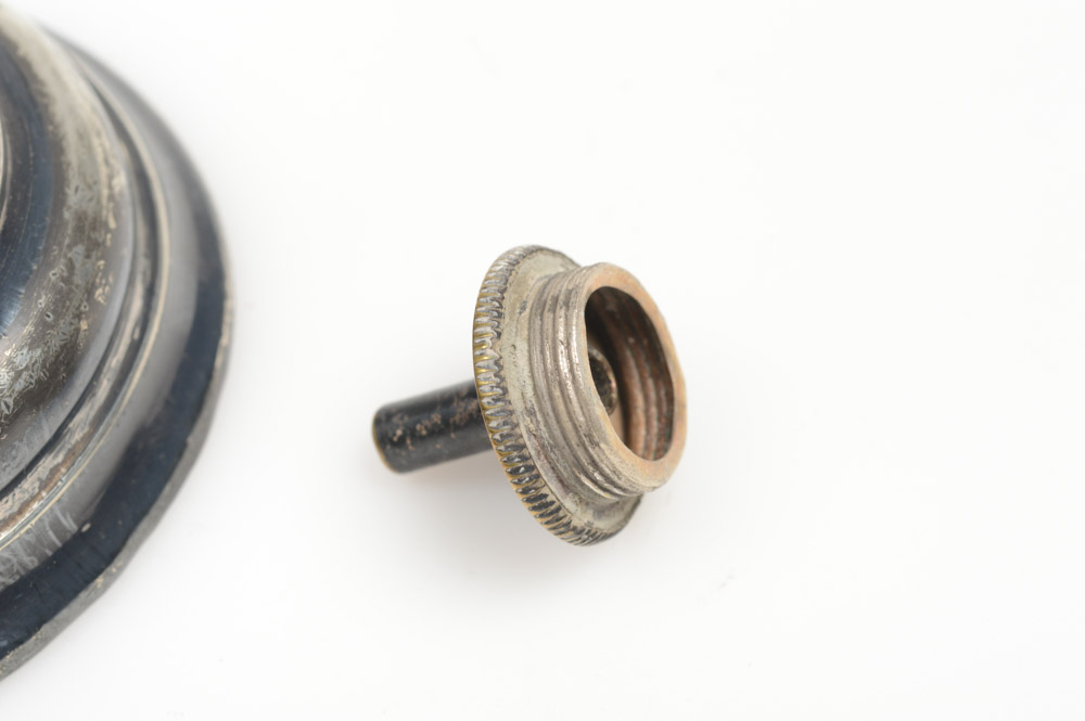 Antique Weighted Silver Plate Oil Lamp