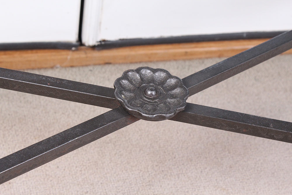 Early Carved Walnut Spanish Papelera with Bone Columns and Wrought Iron Mounts and Custom Stand