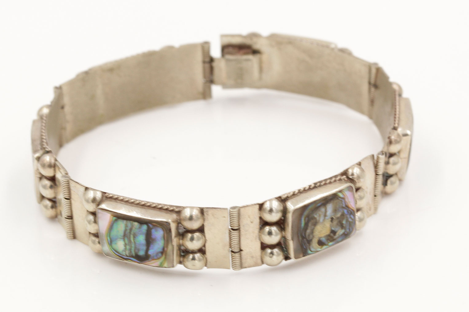 Alpaca Silver Abalone Bracelet and Pendant