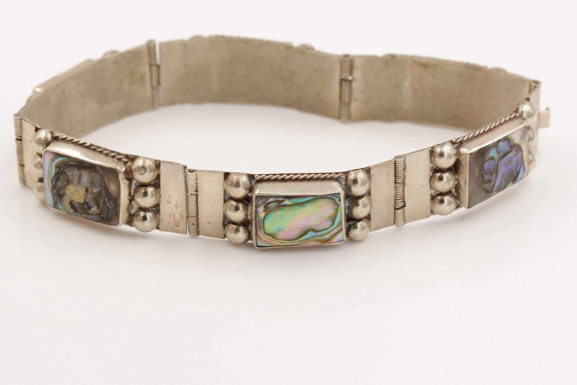 Alpaca Silver Abalone Bracelet and Pendant