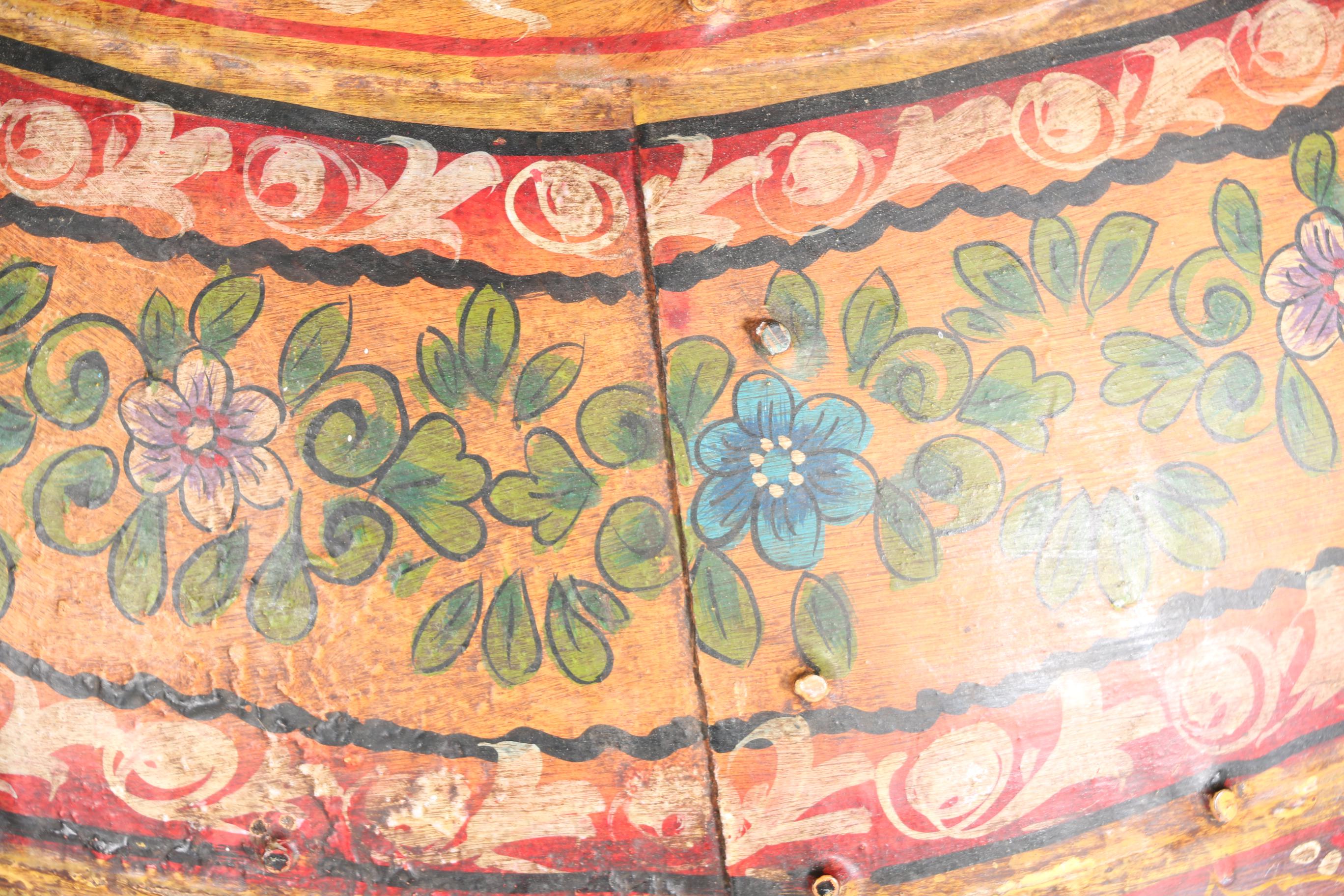 Large Hand-Painted Iron Pot