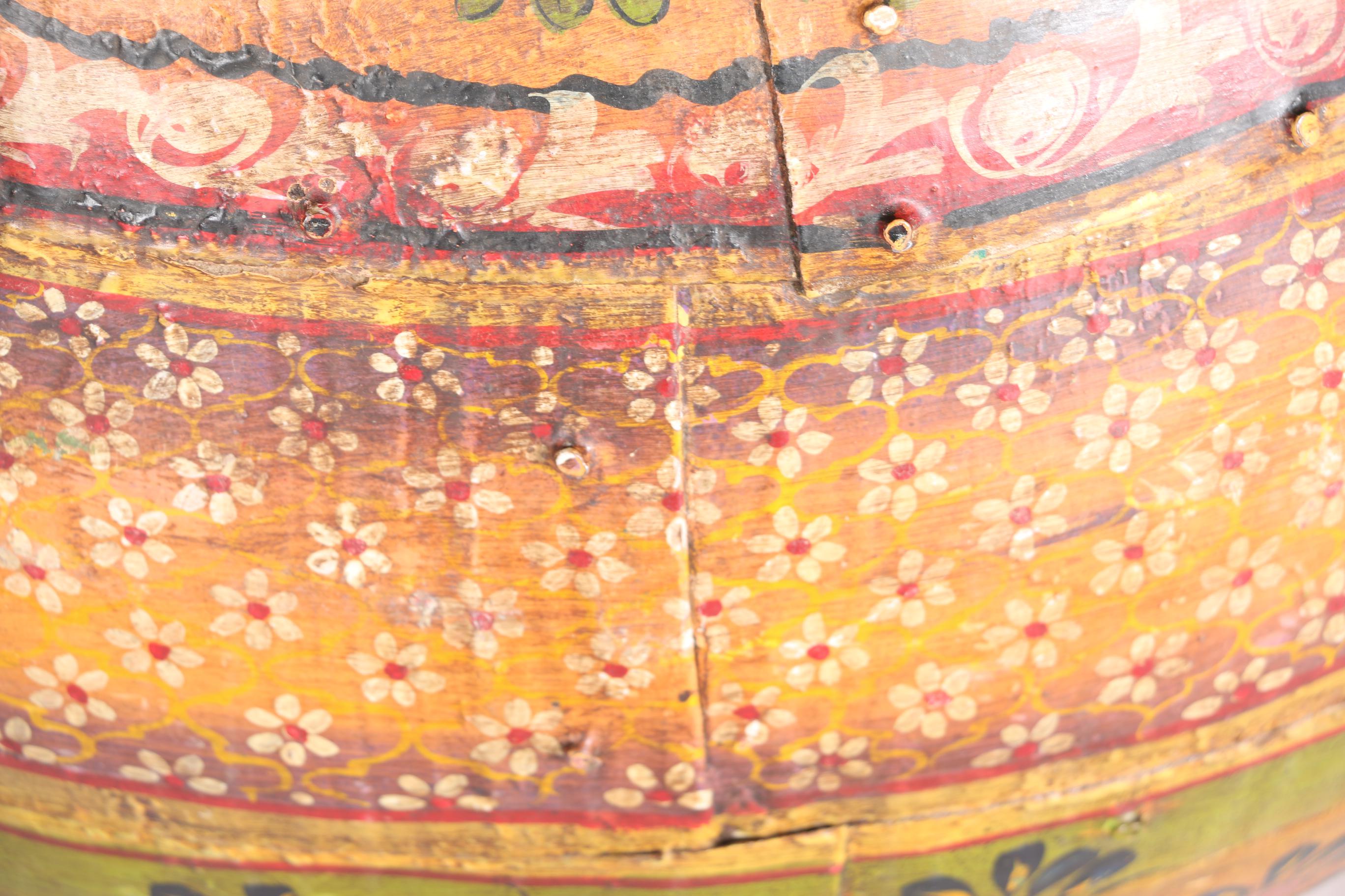 Large Hand-Painted Iron Pot