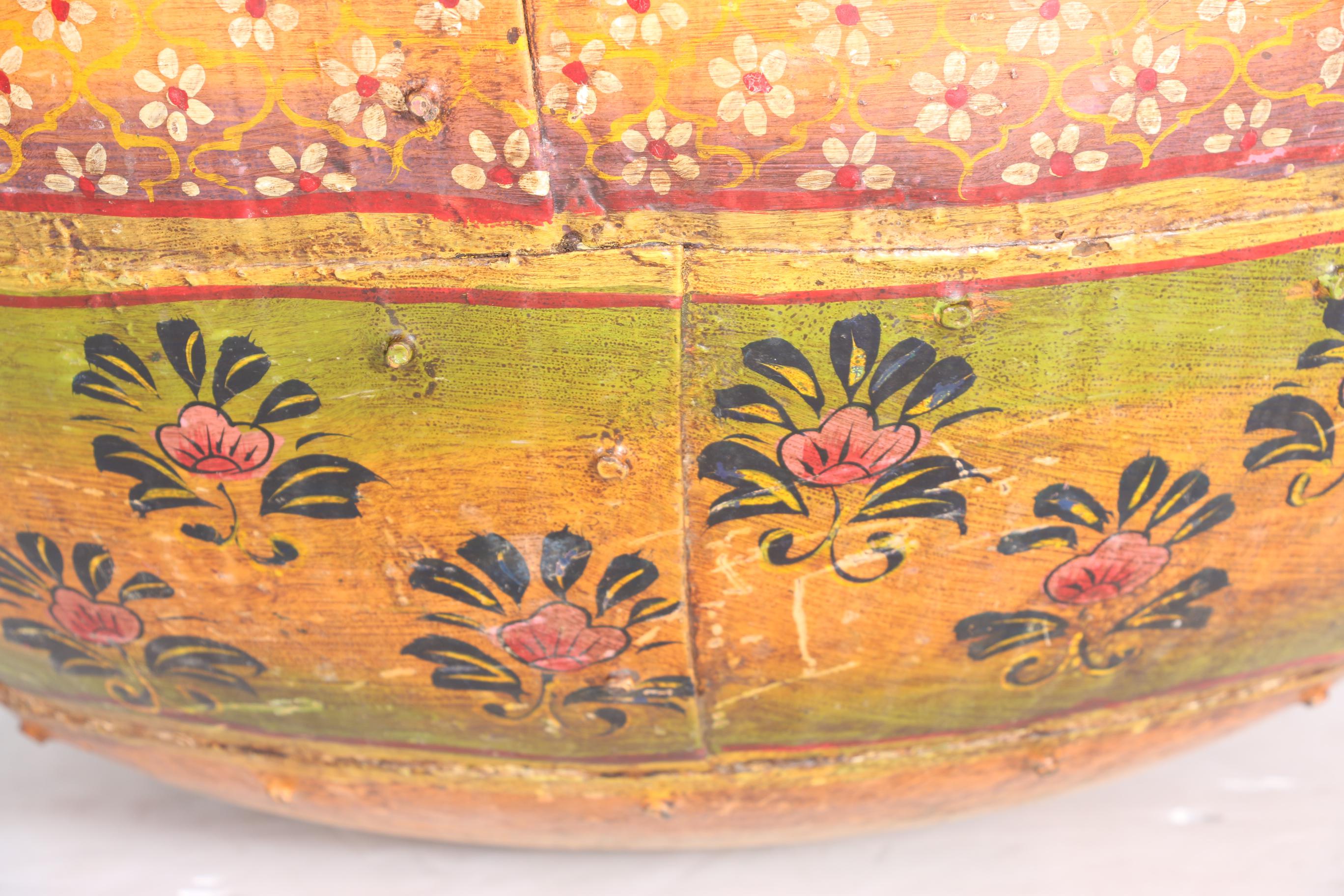 Large Hand-Painted Iron Pot