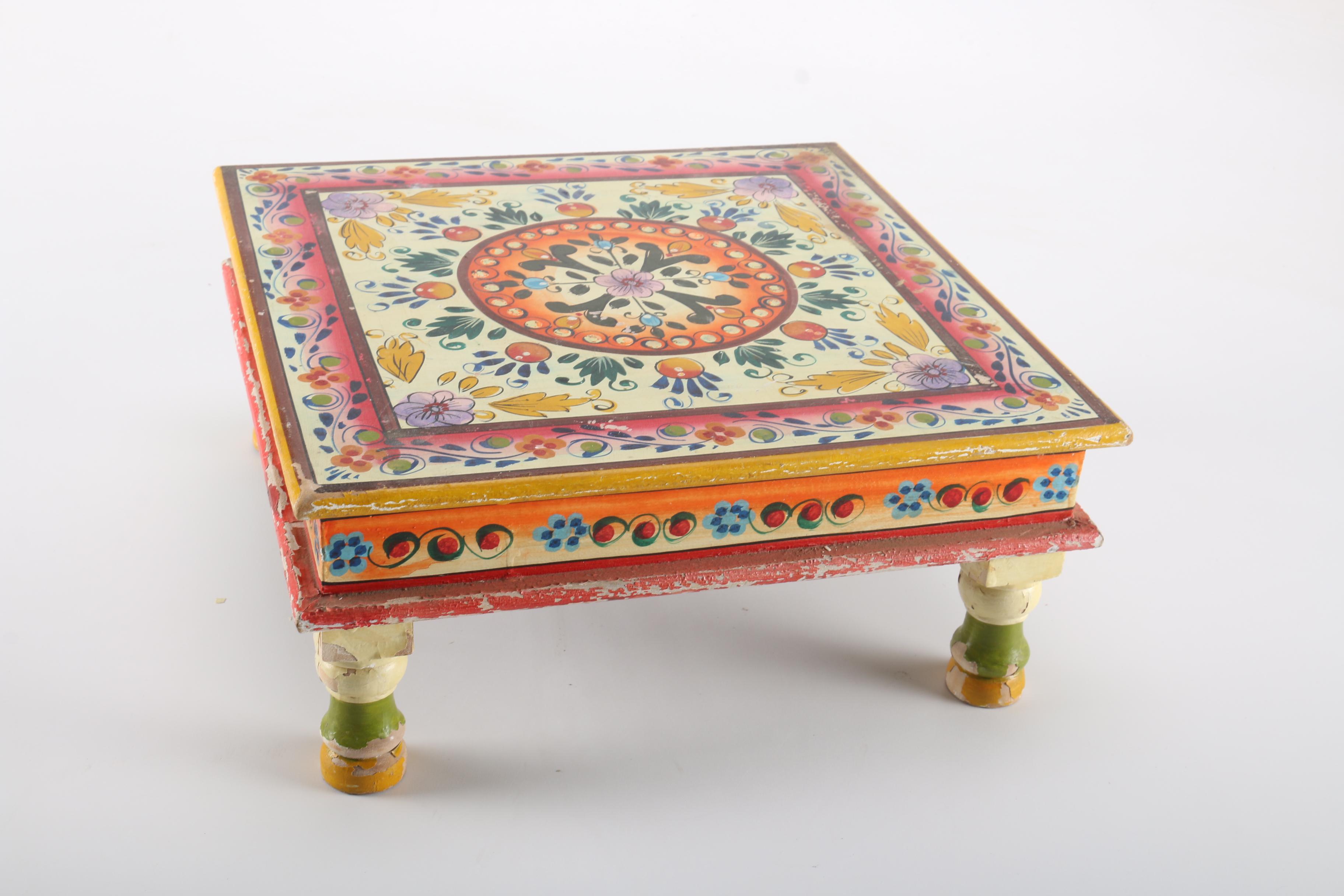 Wooden Floral Motif Table