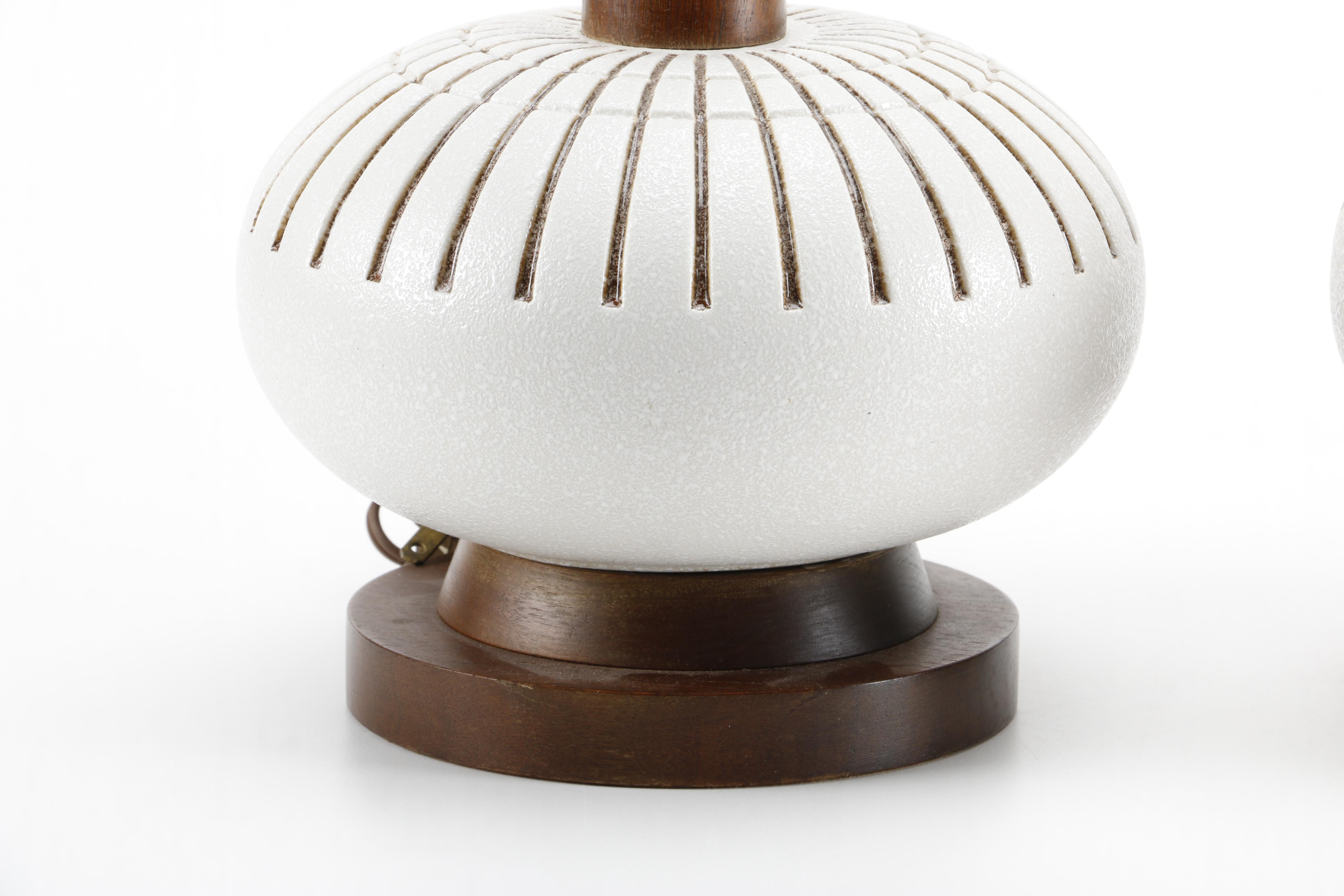 Vintage Ceramic and Wood Table Lamps