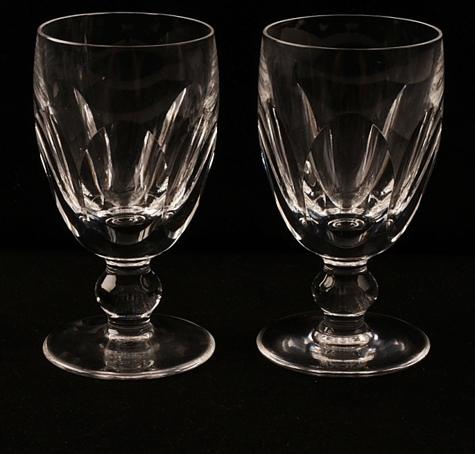 Set of Ten Antique Crystal Claret Glasses