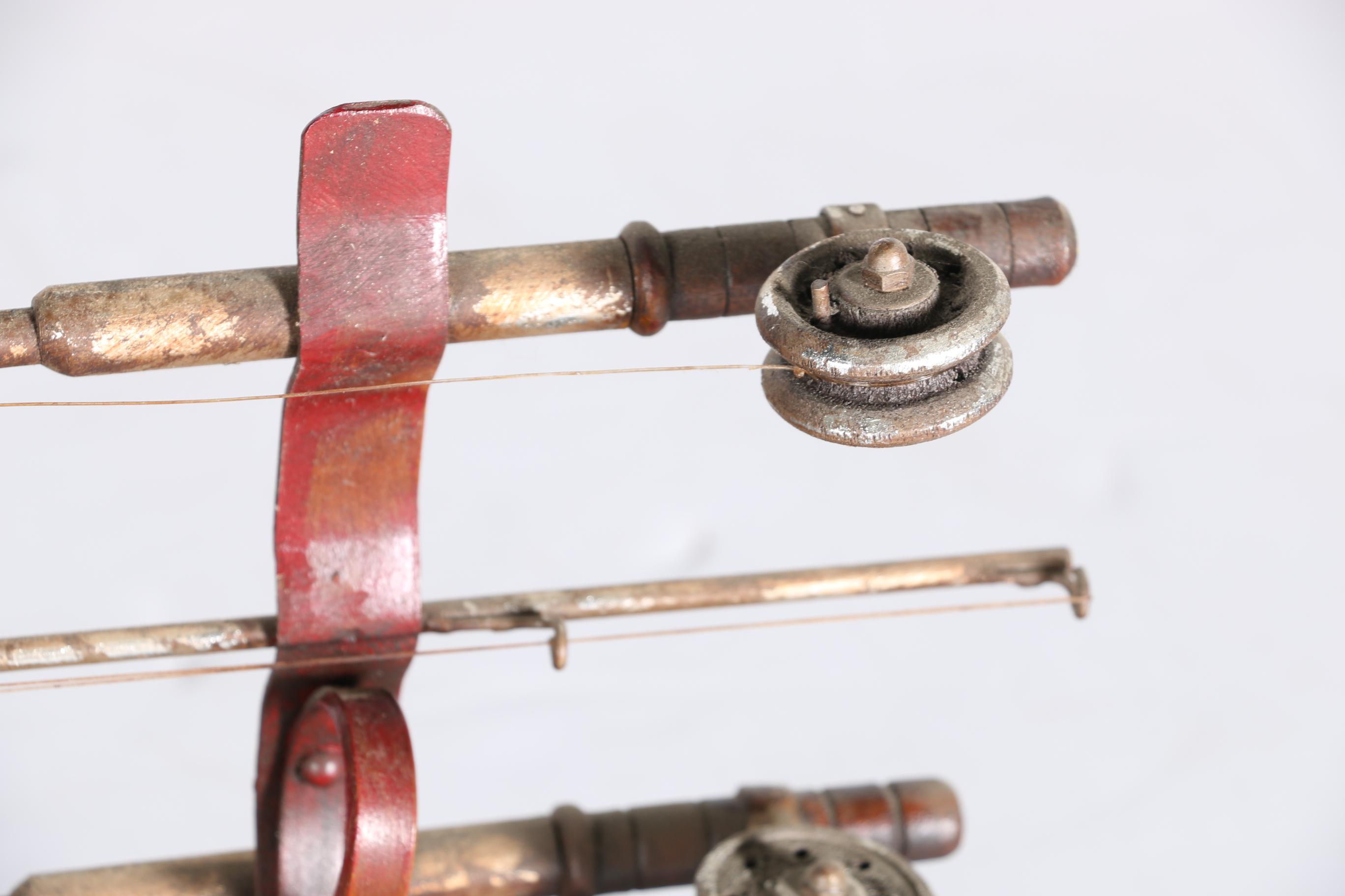 Hand-Painted Vintage Rack Made With Fishing Rods