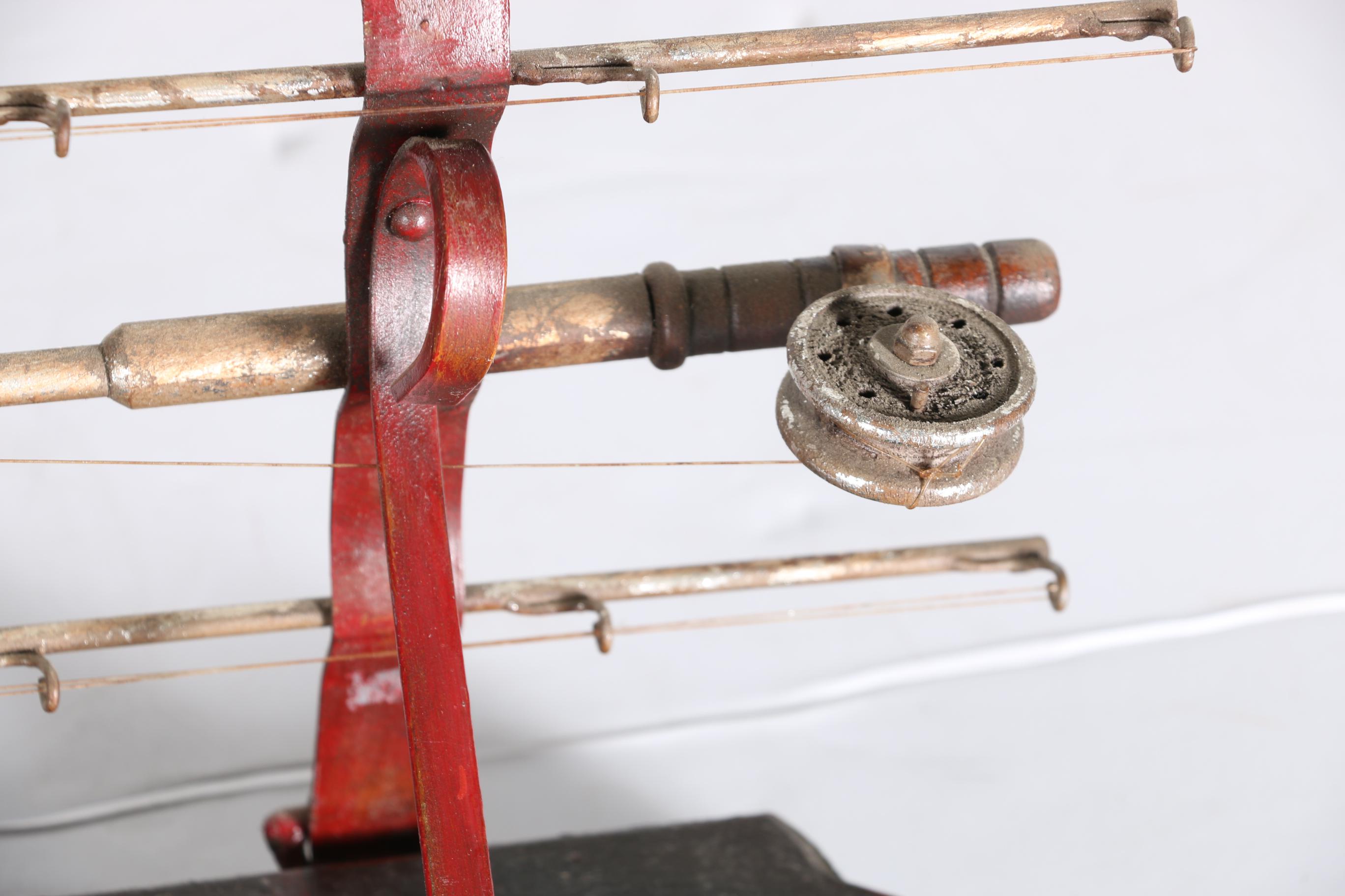 Hand-Painted Vintage Rack Made With Fishing Rods