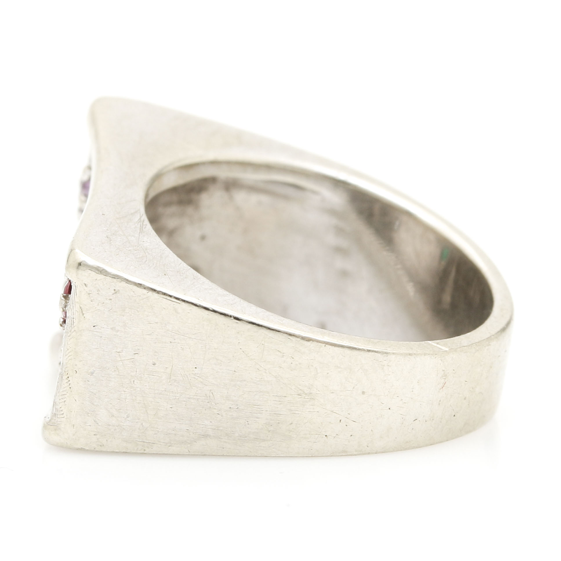 14K White Gold Gemstone Ring