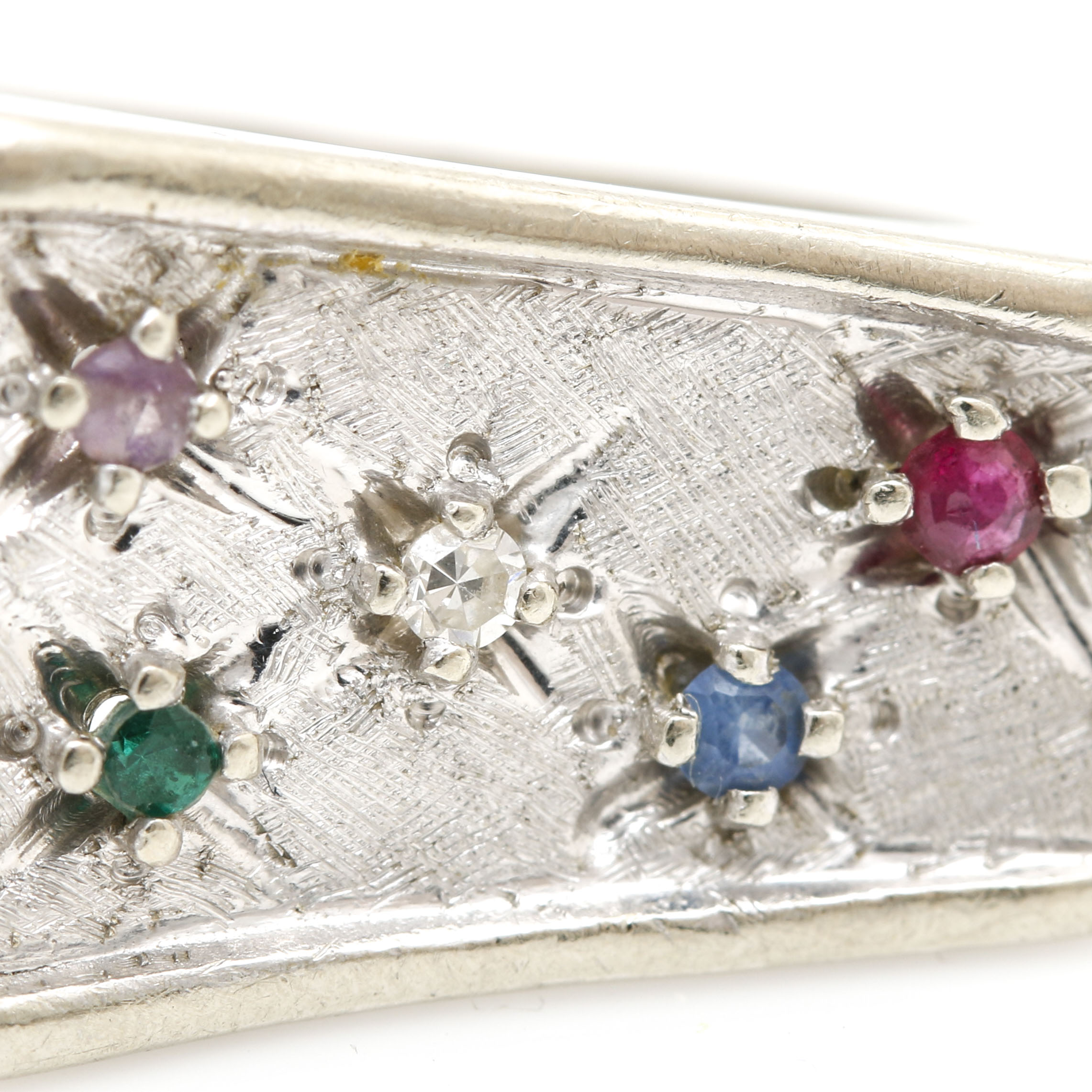 14K White Gold Gemstone Ring