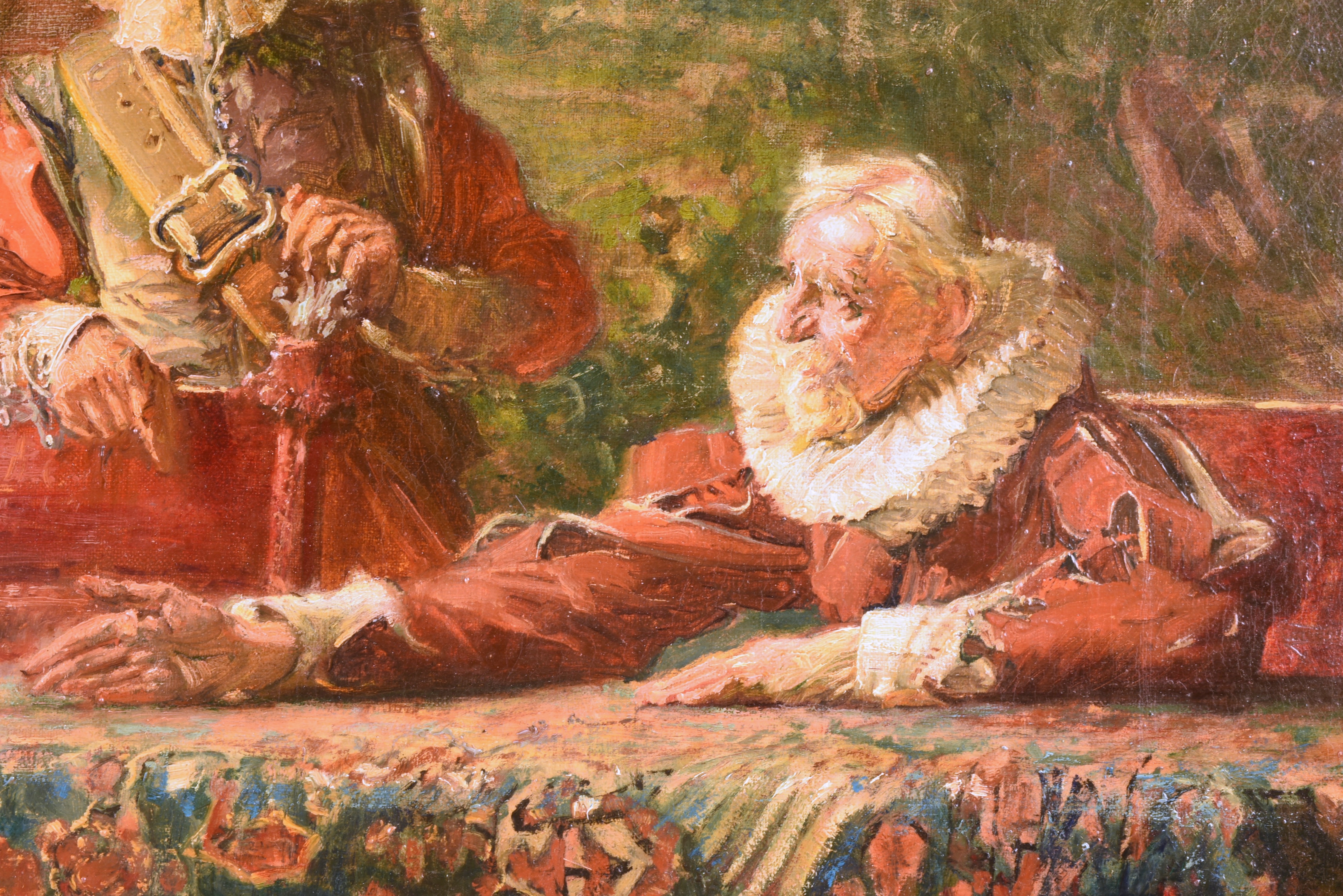 "The Discussion" Original Oil Painting by Edgar Bundy (1862-1922)