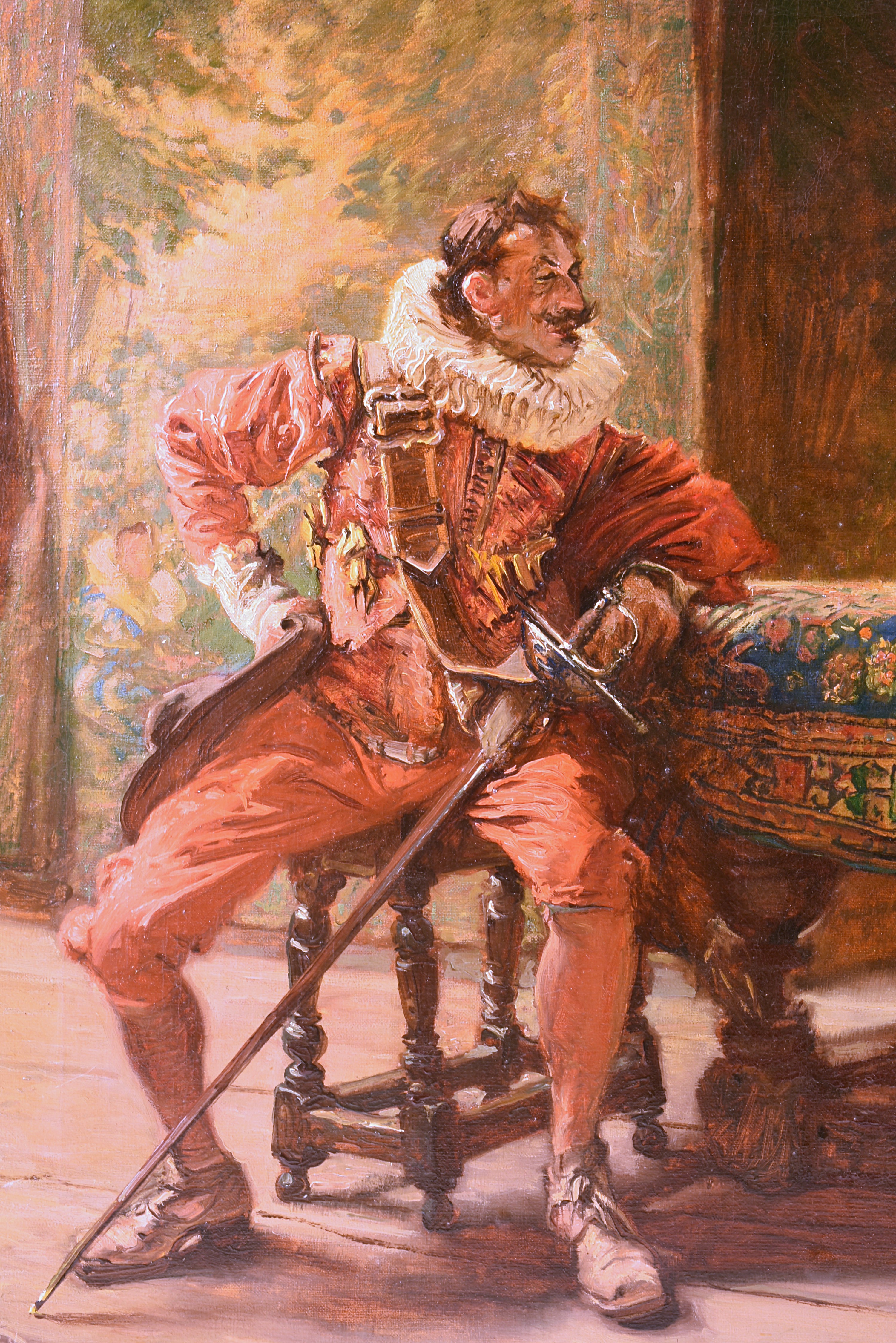 "The Discussion" Original Oil Painting by Edgar Bundy (1862-1922)