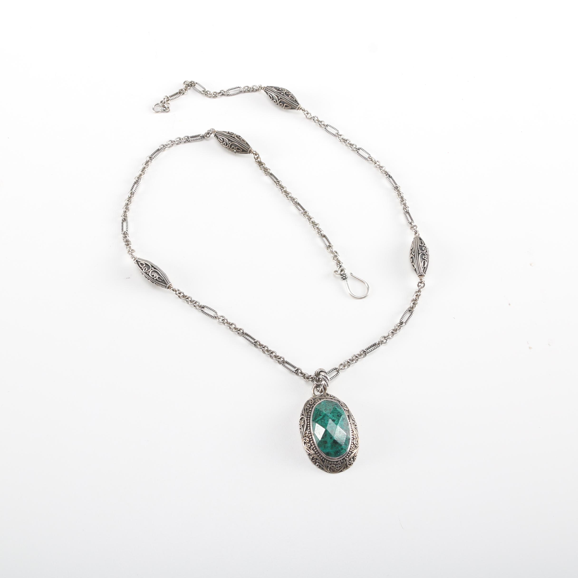 Sterling Silver Lori Bonn Chrysacolla Necklace