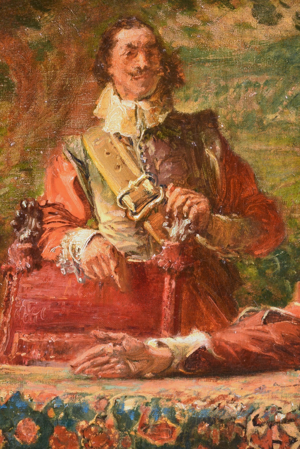 "The Discussion" Original Oil Painting by Edgar Bundy (1862-1922)