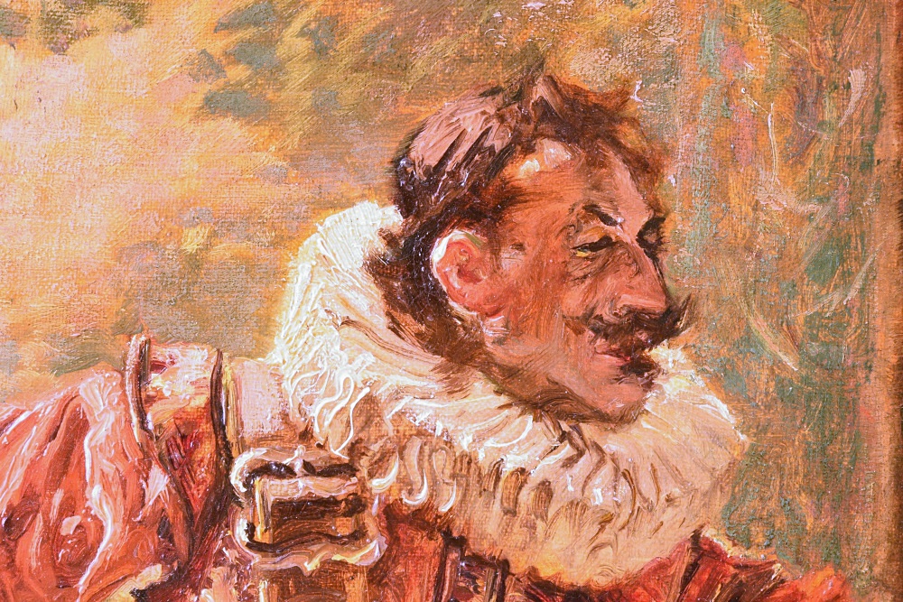 "The Discussion" Original Oil Painting by Edgar Bundy (1862-1922)