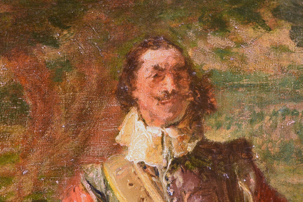 "The Discussion" Original Oil Painting by Edgar Bundy (1862-1922)