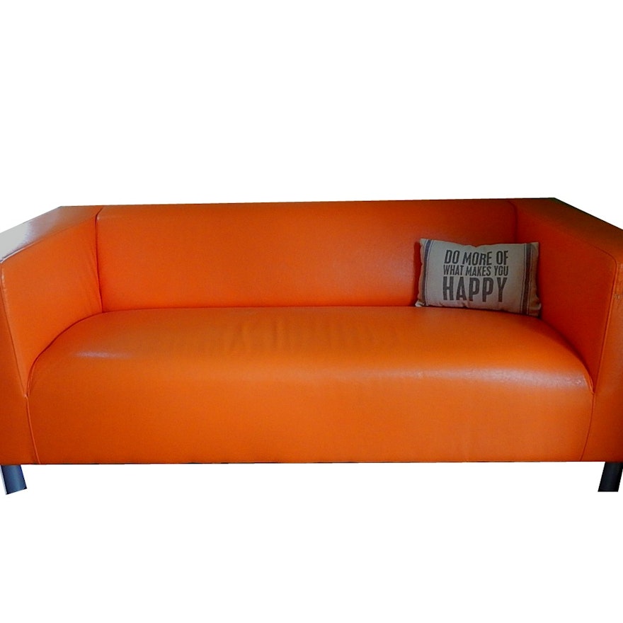 Klippan Orange Sofa With Pillow Ebth