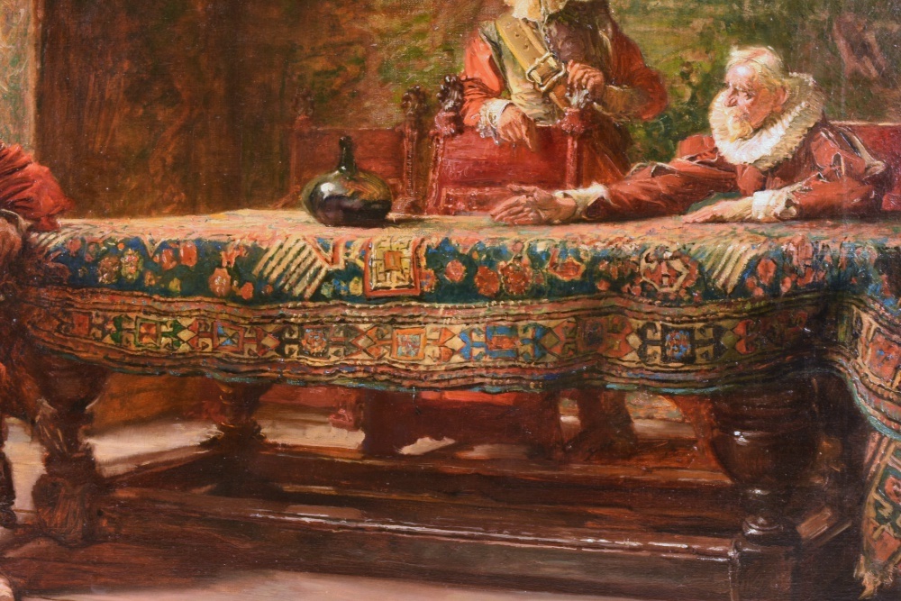 "The Discussion" Original Oil Painting by Edgar Bundy (1862-1922)