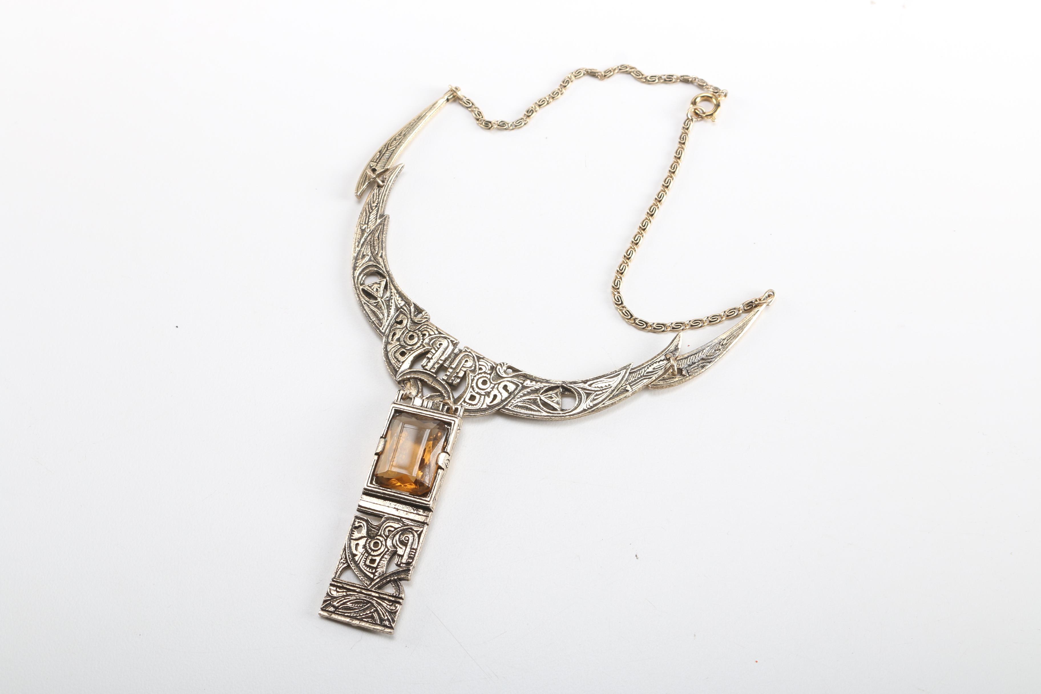 Gold Tone and Beaded Vintage Costume Jewelry Featuring Musi