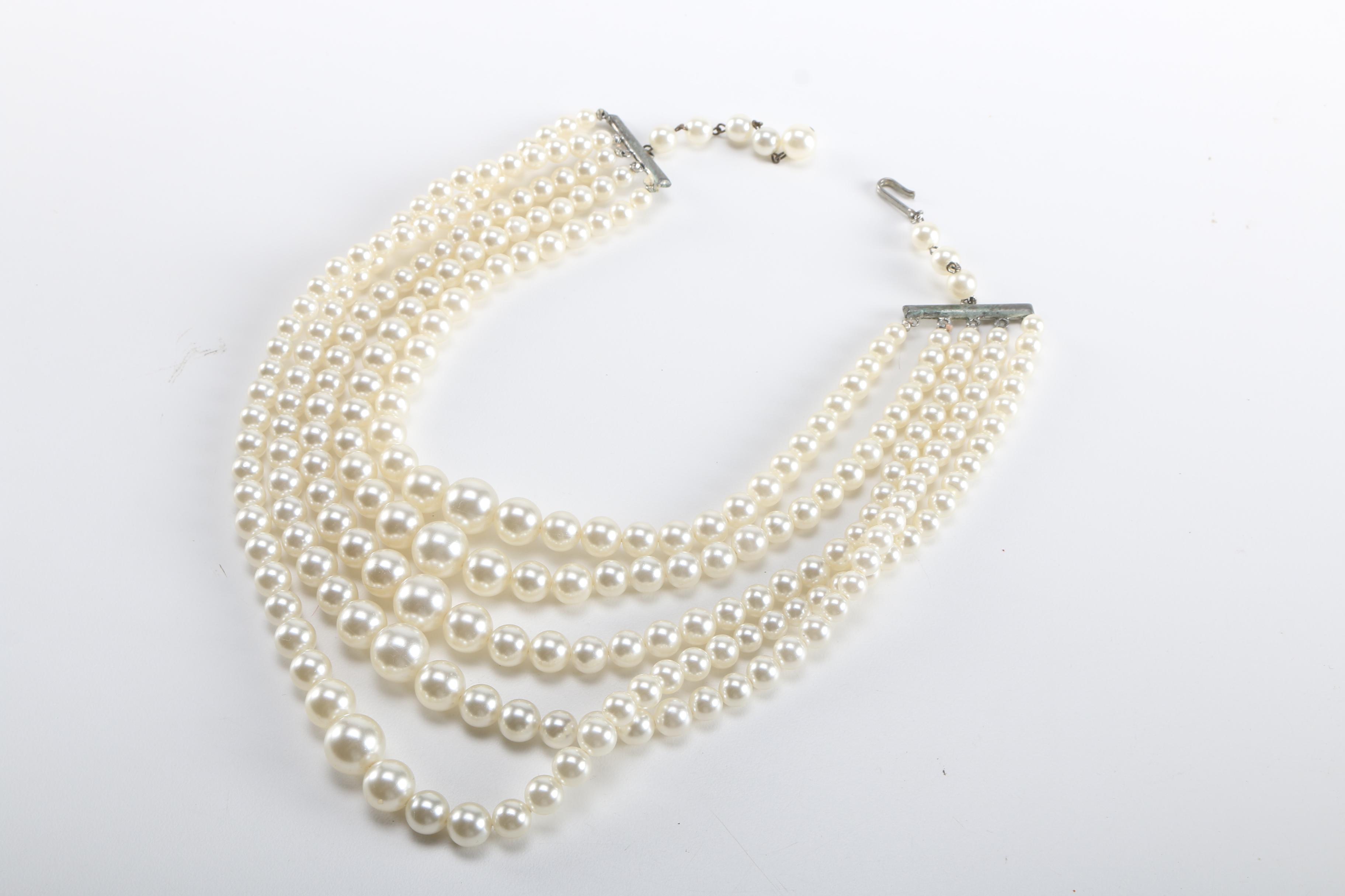 Gold Tone and Beaded Vintage Costume Jewelry Featuring Musi