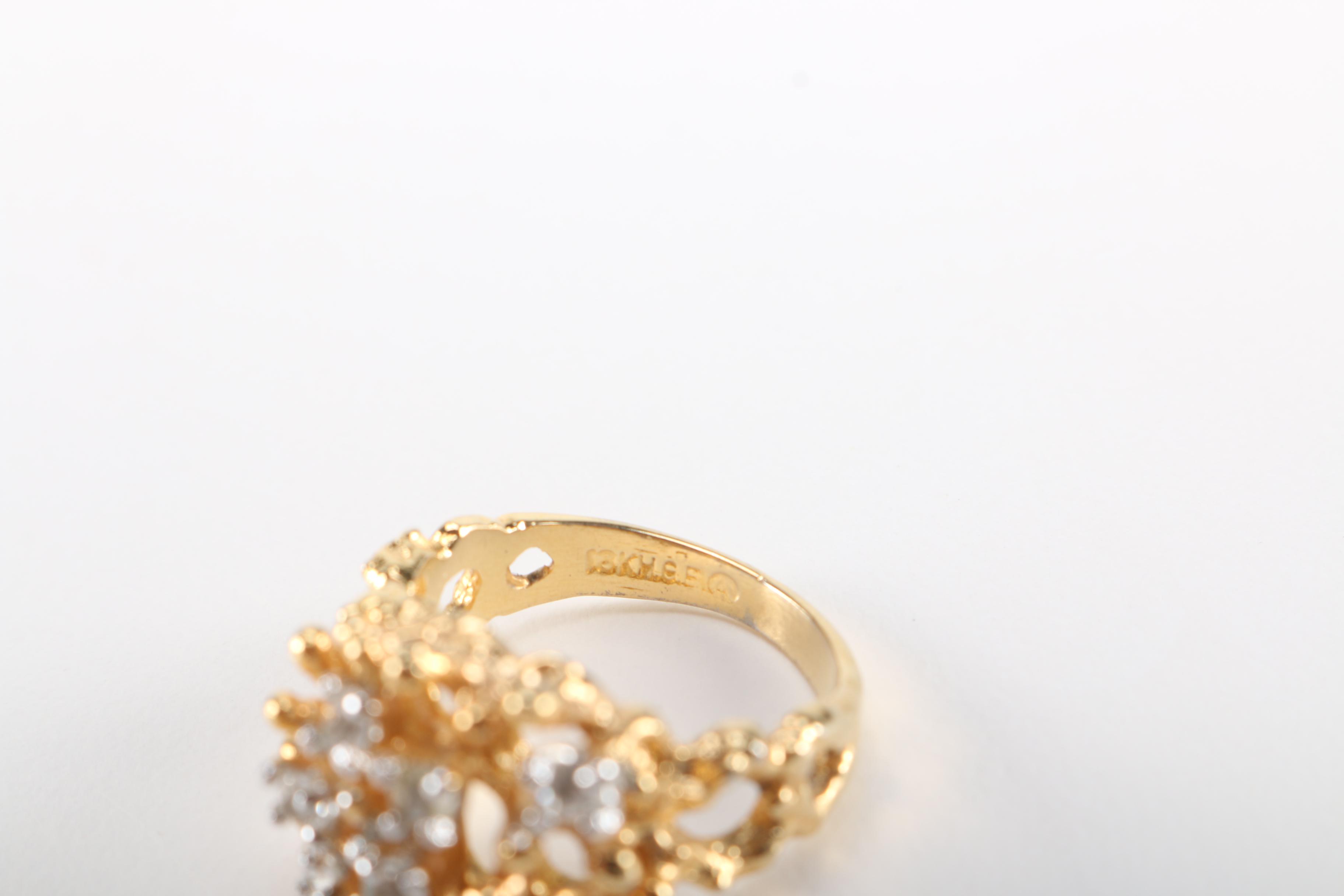 Gold Tone and Beaded Vintage Costume Jewelry Featuring Musi