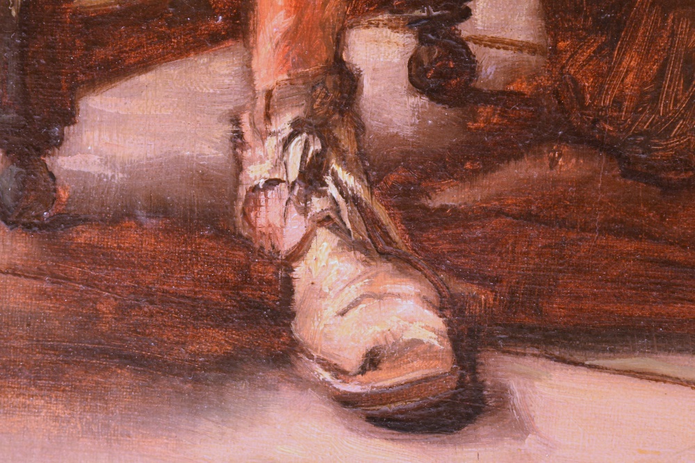 "The Discussion" Original Oil Painting by Edgar Bundy (1862-1922)