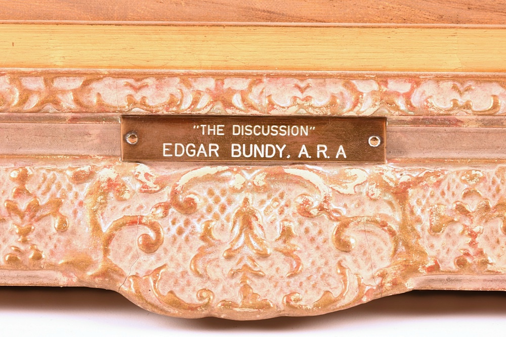 "The Discussion" Original Oil Painting by Edgar Bundy (1862-1922)