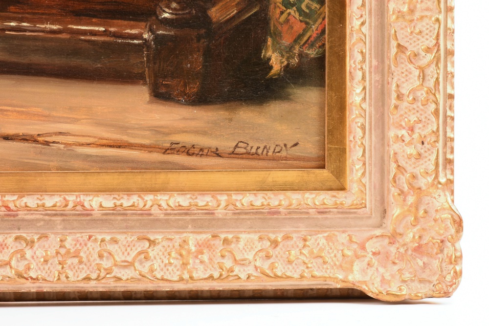 "The Discussion" Original Oil Painting by Edgar Bundy (1862-1922)