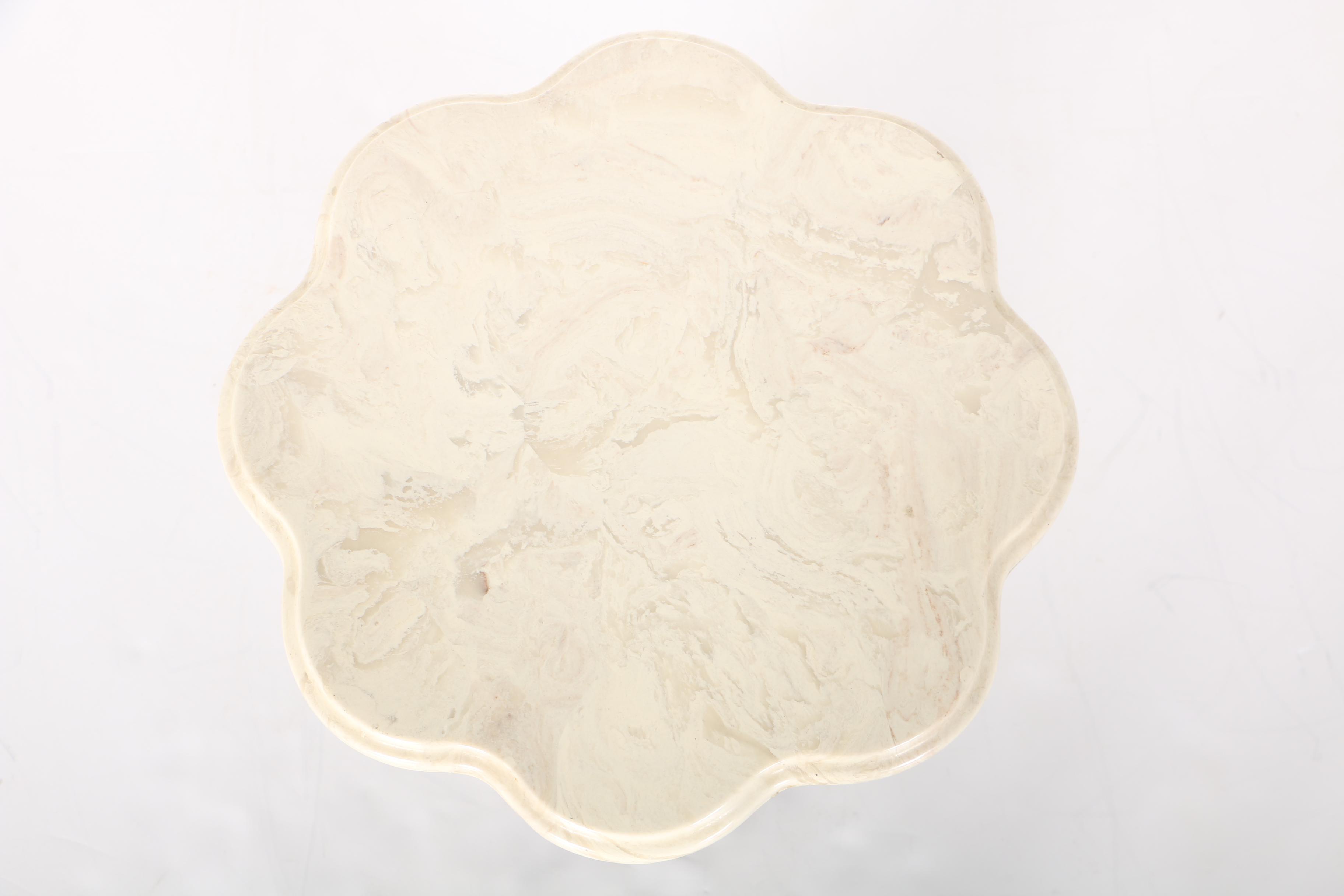 Travertine Top Side Table