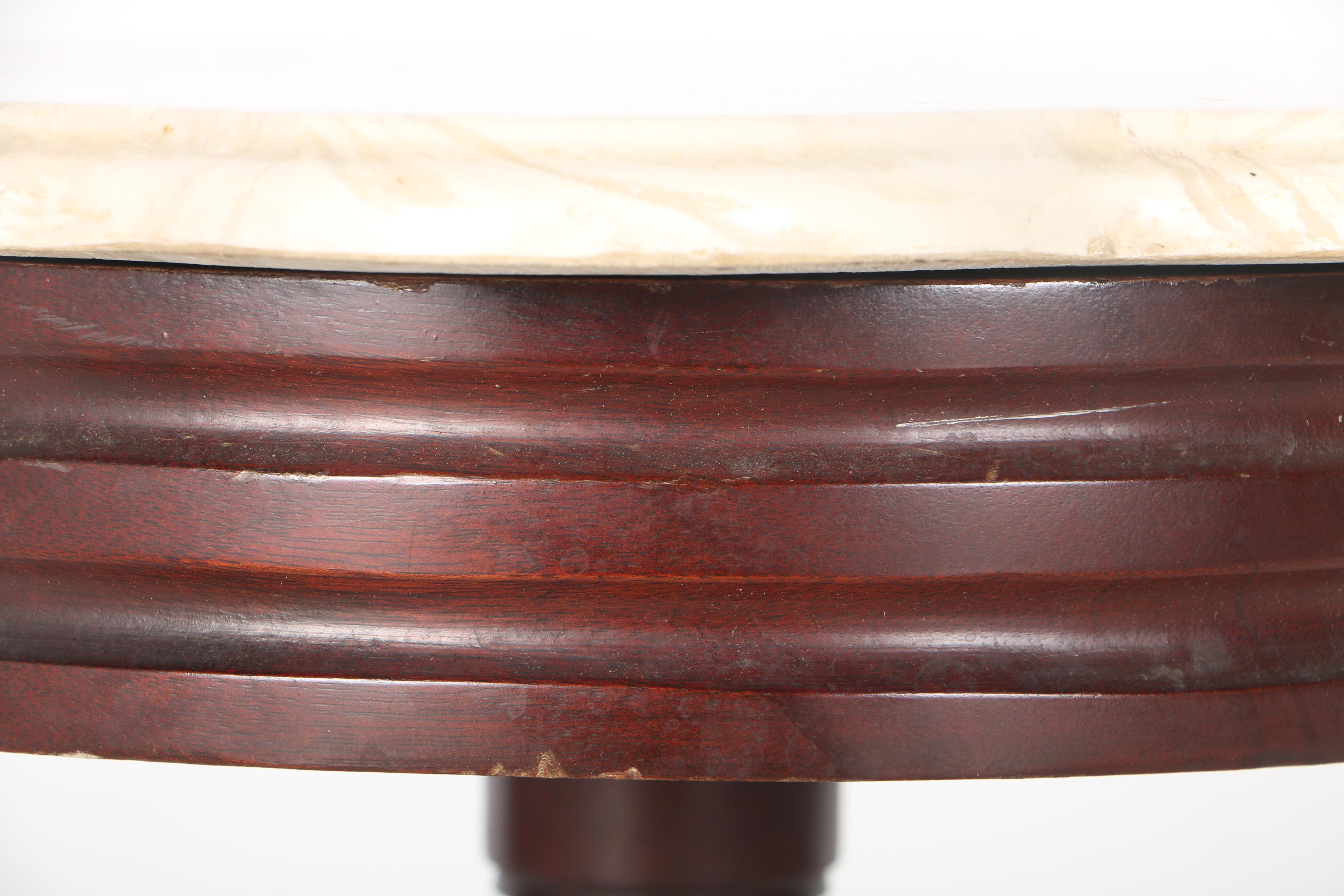 Travertine Top Side Table