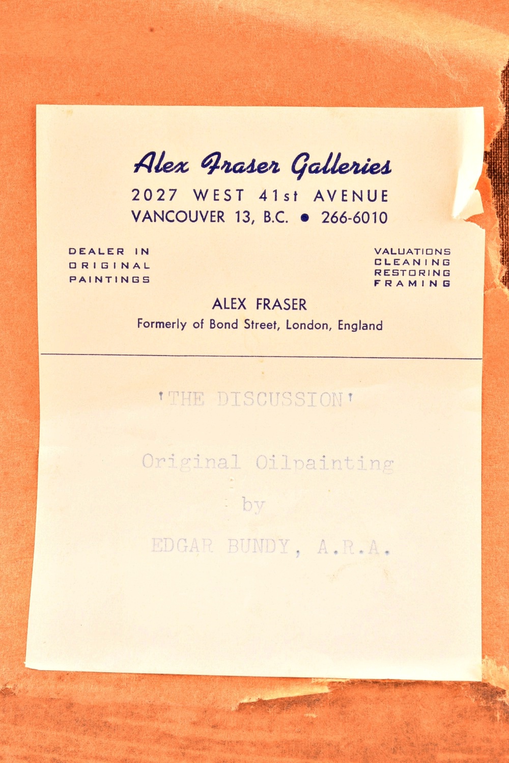 "The Discussion" Original Oil Painting by Edgar Bundy (1862-1922)