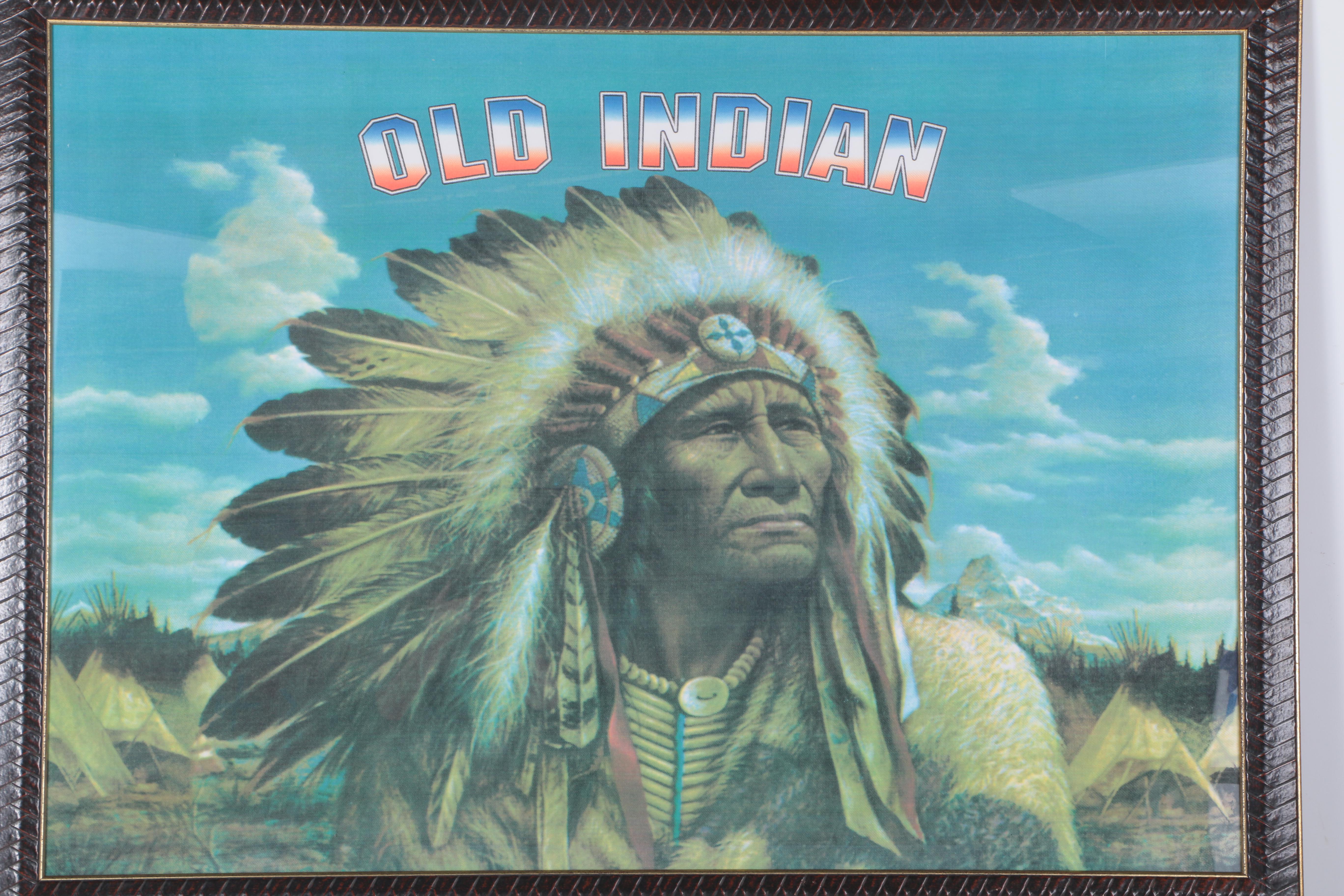 Giclee Print on Canvas After Alfredo Rodriguez "Chief Strong Wind"