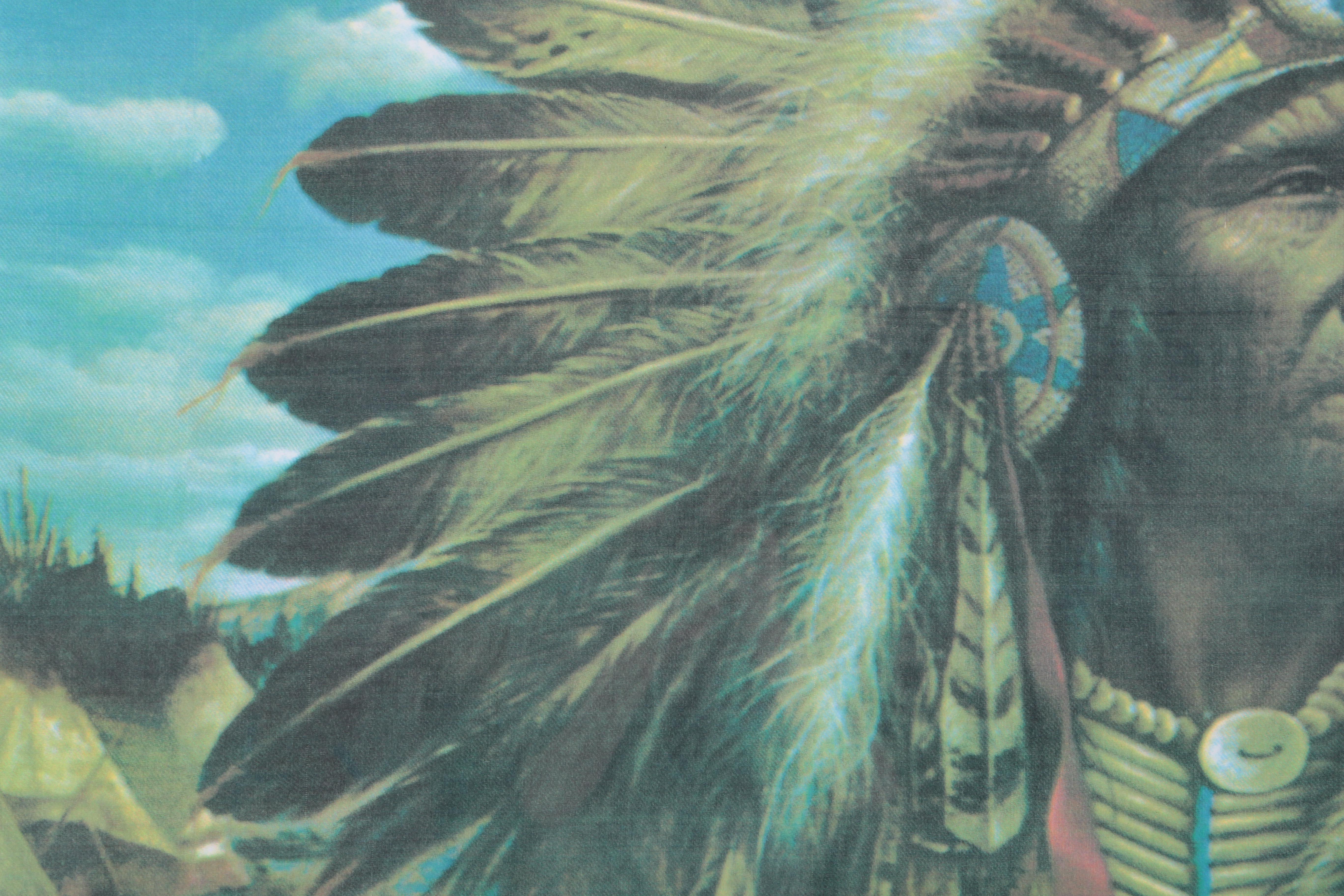 Giclee Print on Canvas After Alfredo Rodriguez "Chief Strong Wind"