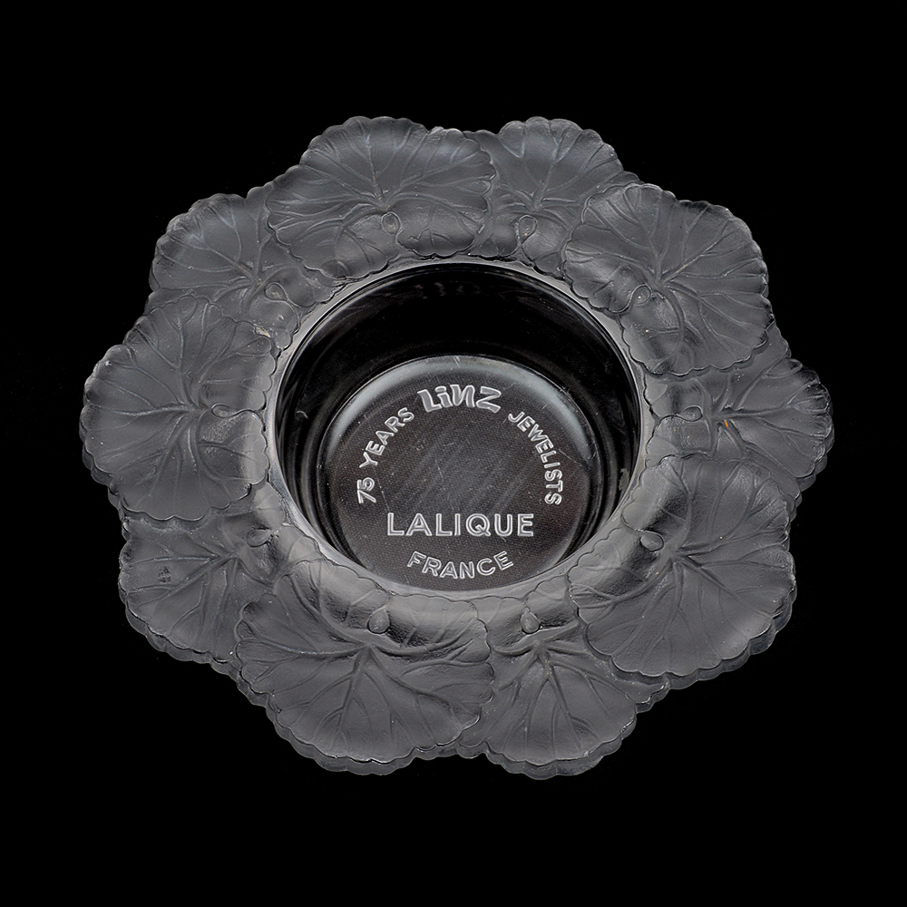 Vintage Lalique Crystal "Honfleur" Advertising Ash Receiver