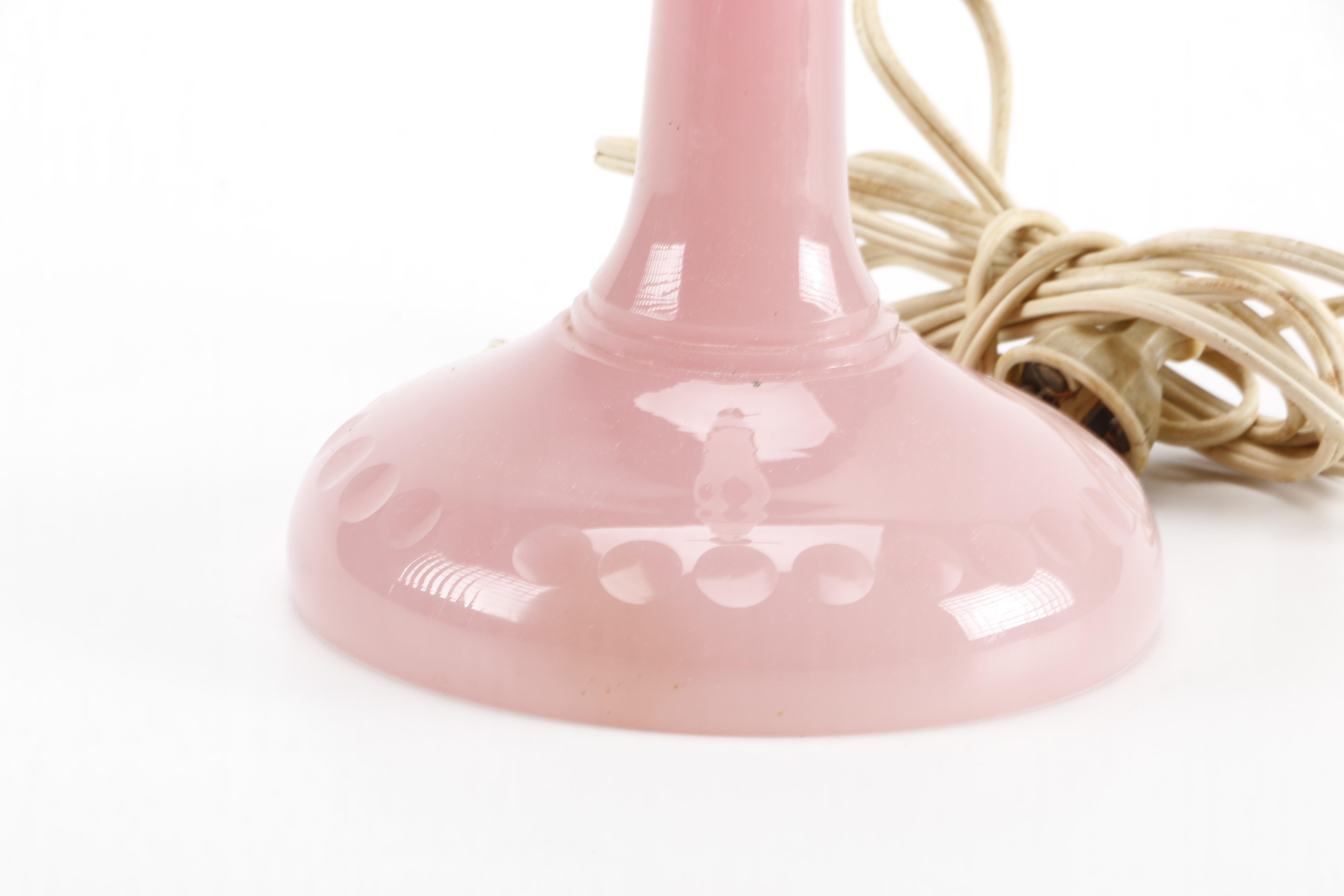 Vintage Pink Glass Lamp