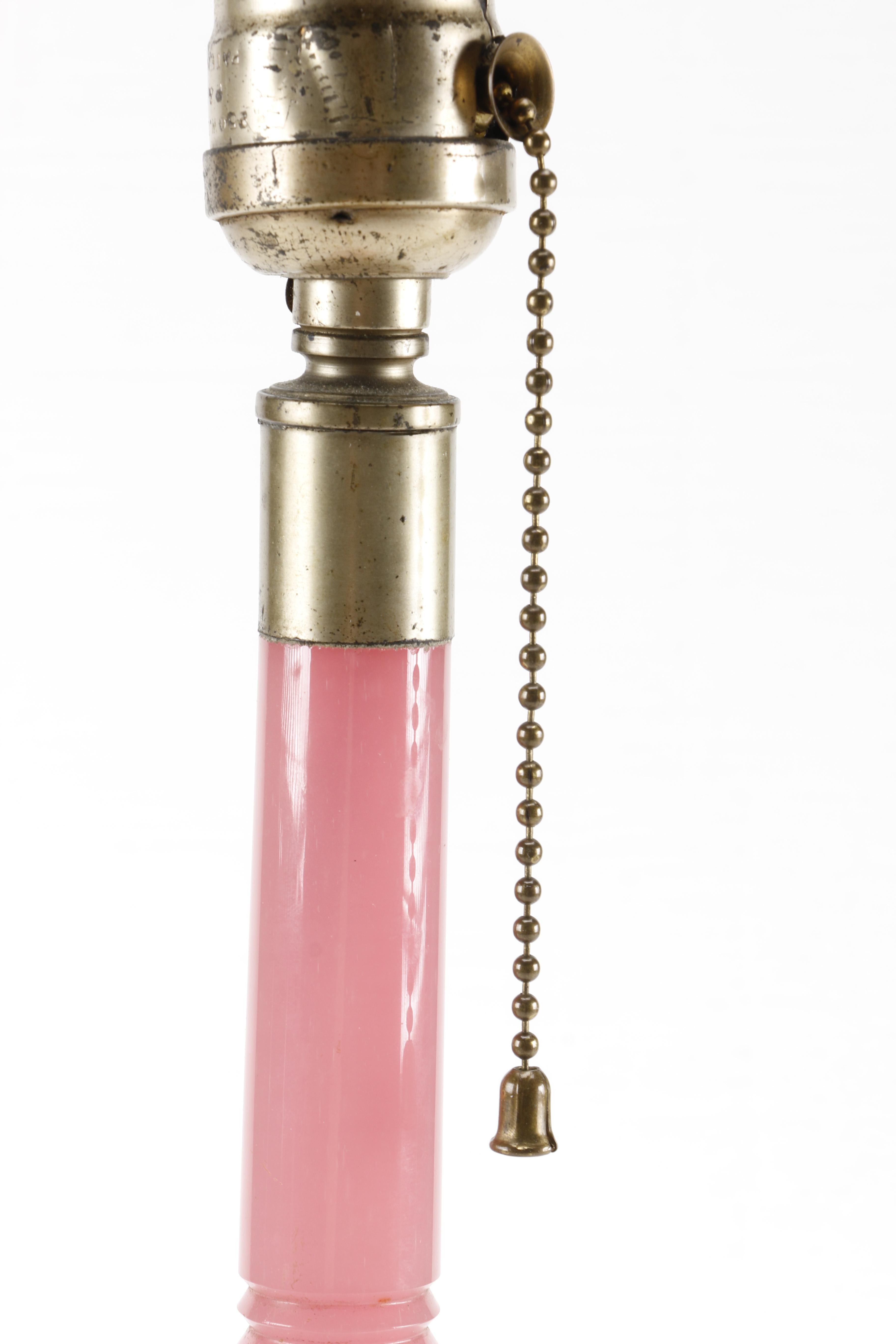 Vintage Pink Glass Lamp
