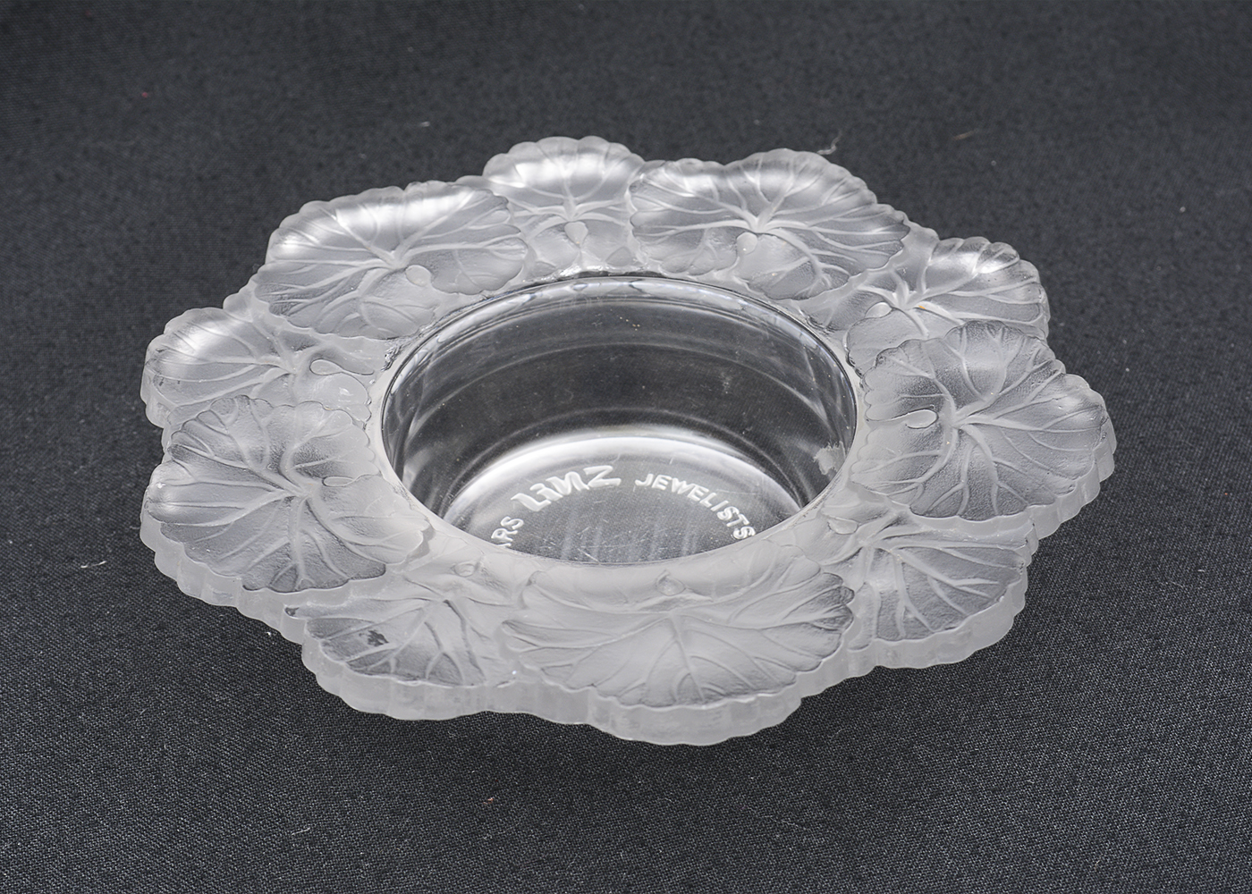 Vintage Lalique Crystal "Honfleur" Advertising Ash Receiver