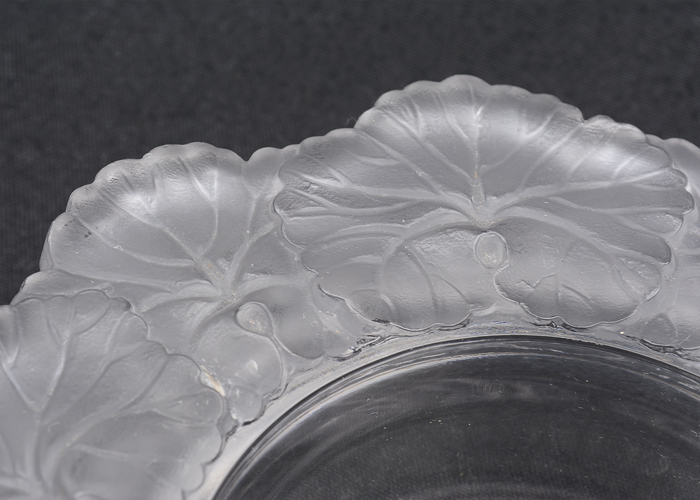 Vintage Lalique Crystal "Honfleur" Advertising Ash Receiver