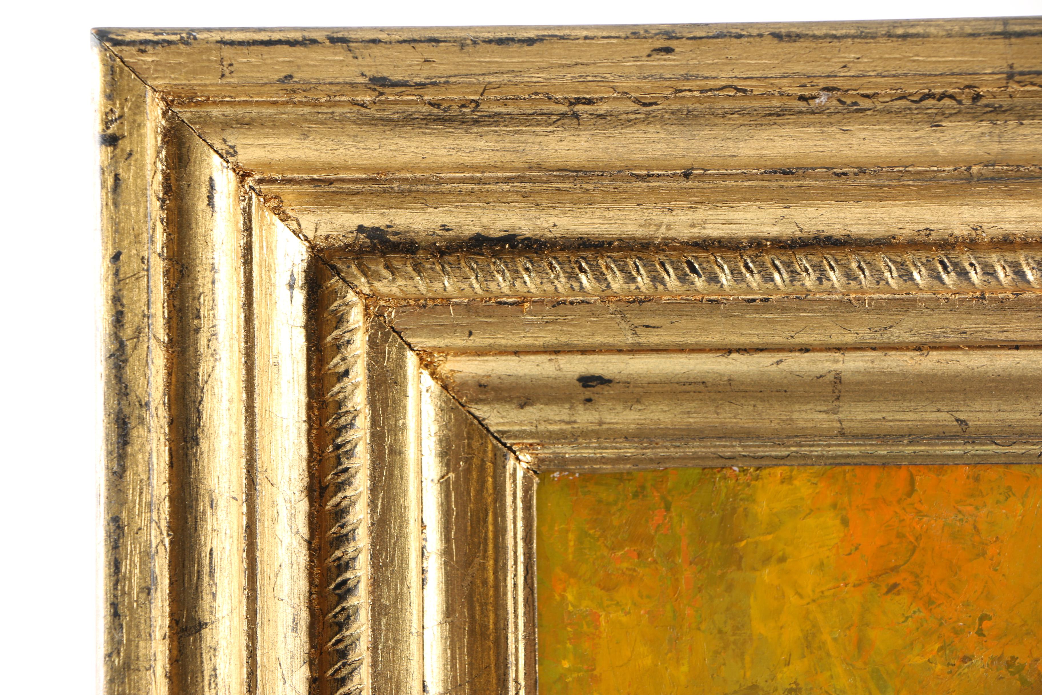 Oil Painting by Heather Bruce Titled "Blue Bottle and Apple"