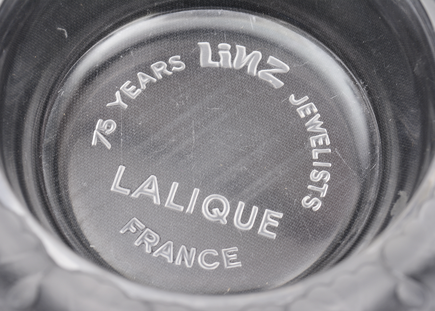 Vintage Lalique Crystal "Honfleur" Advertising Ash Receiver