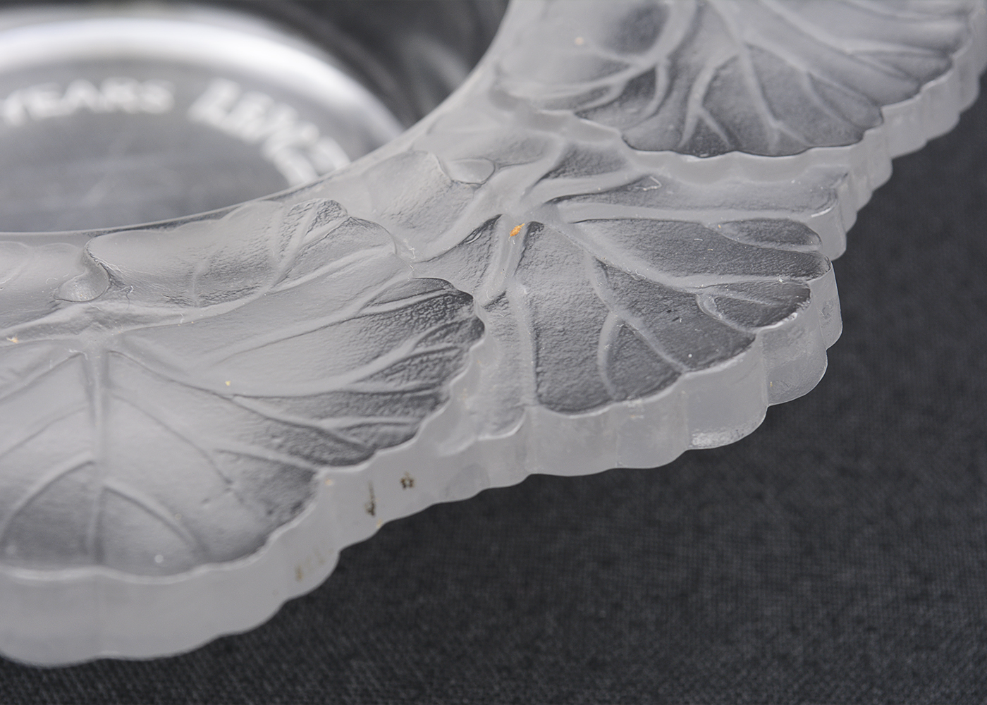 Vintage Lalique Crystal "Honfleur" Advertising Ash Receiver