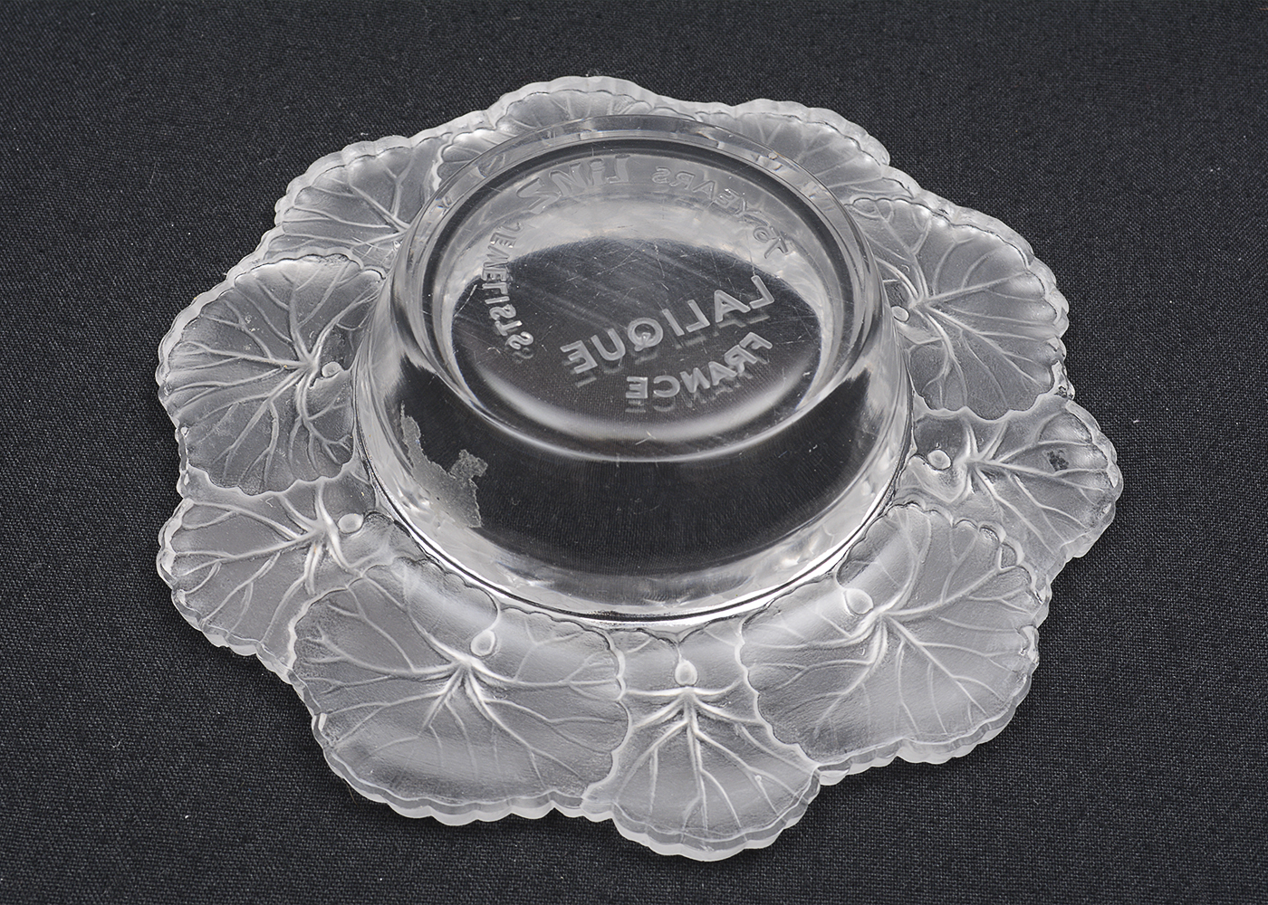 Vintage Lalique Crystal "Honfleur" Advertising Ash Receiver