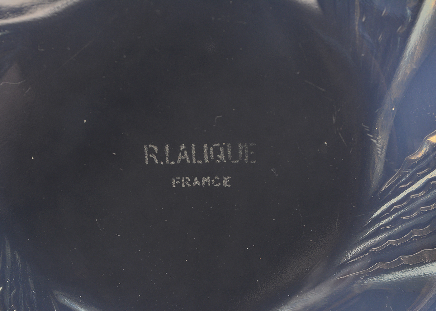 1930s R. Lalique Opalescent "Fleurons" Opalescent Glass Plate