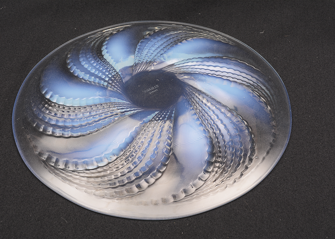 1930s R. Lalique Opalescent "Fleurons" Opalescent Glass Plate
