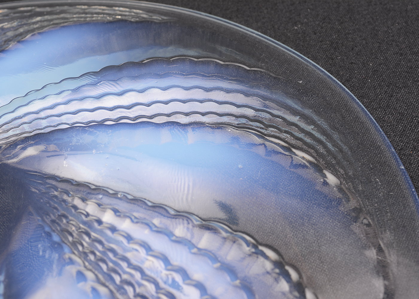 1930s R. Lalique Opalescent "Fleurons" Opalescent Glass Plate