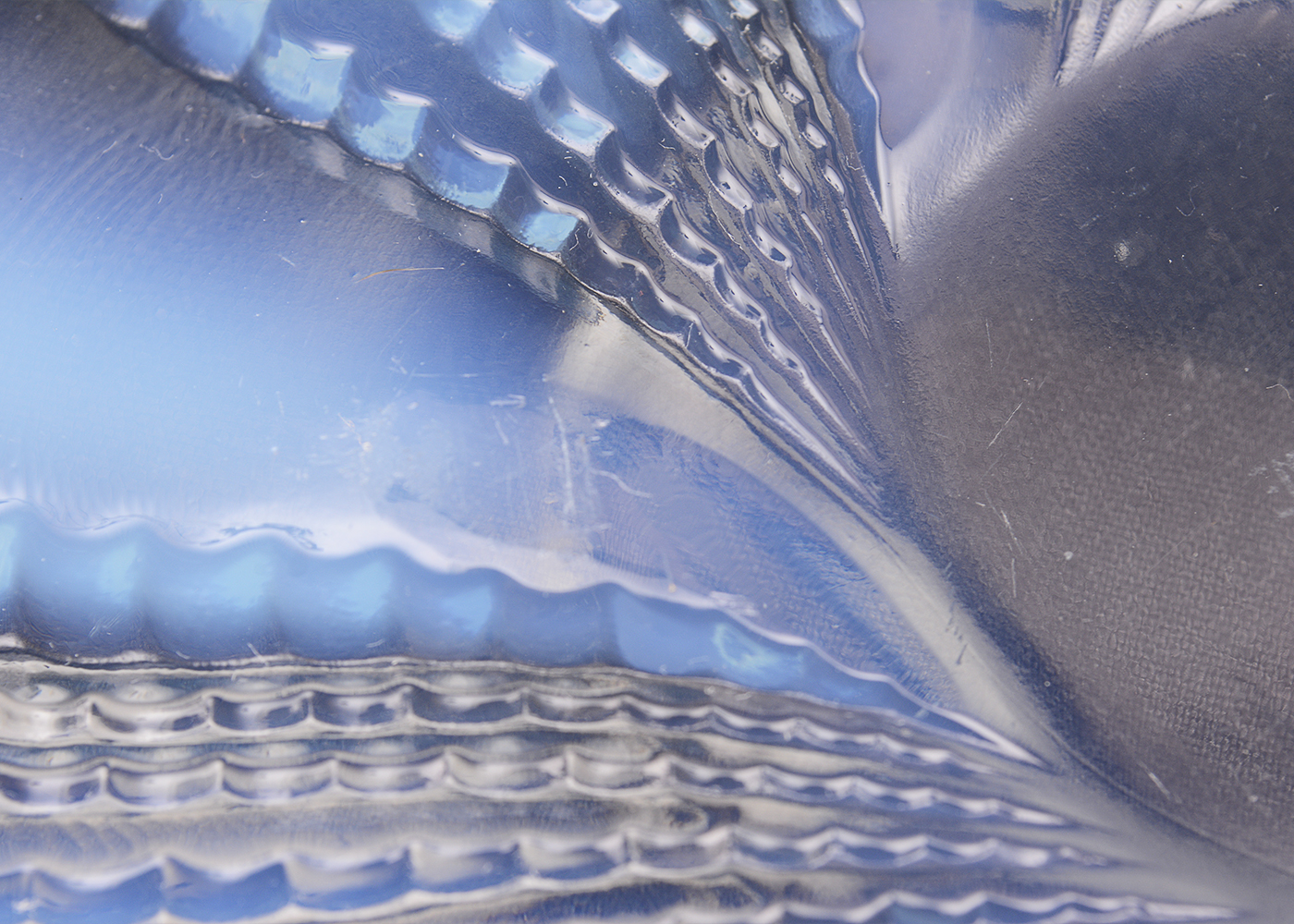 1930s R. Lalique Opalescent "Fleurons" Opalescent Glass Plate