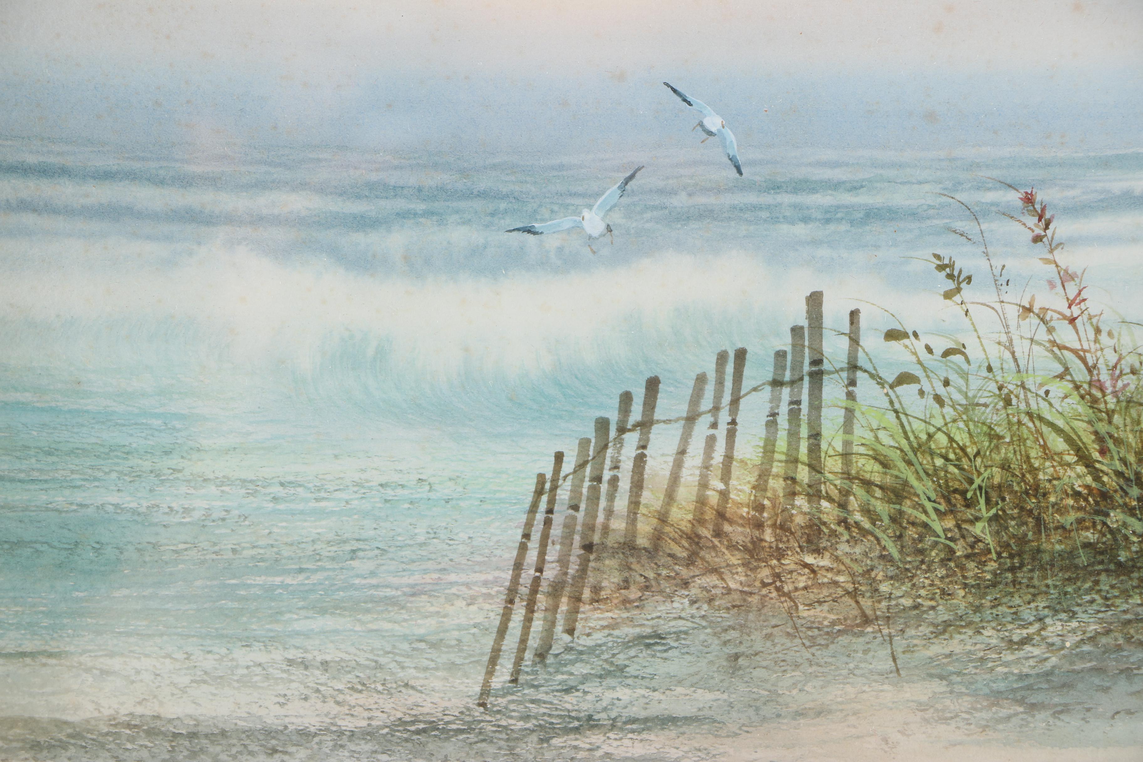 Thanongsak Watercolor Painting on Paper of a Seascape